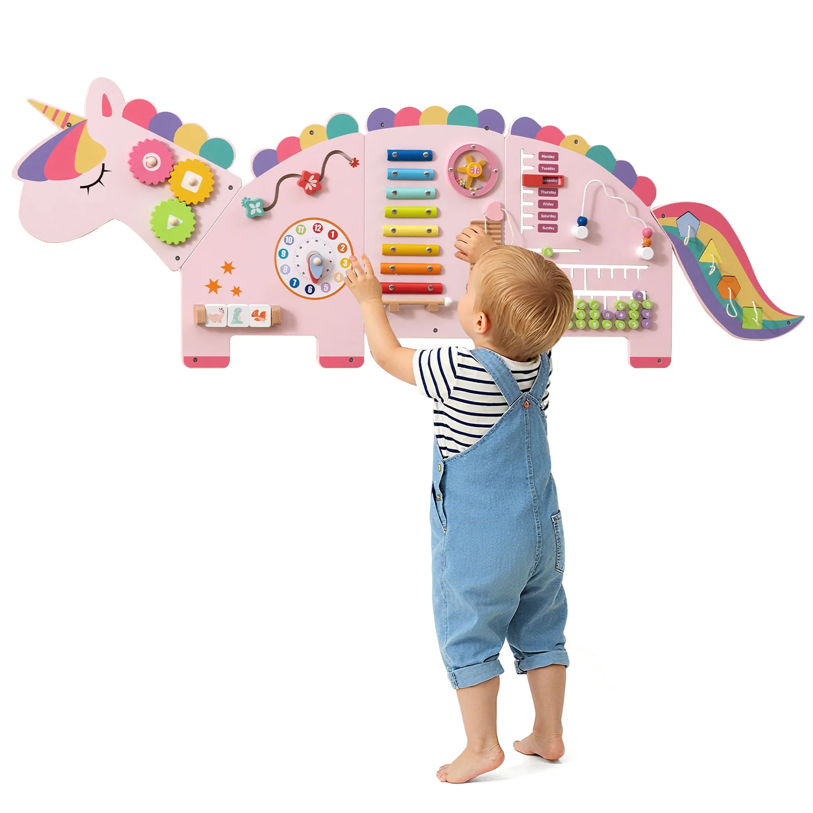 11-in-1 Dinosaur Activity Wall Busy Board Panels for Toddlers Education and Early Development - Image 12