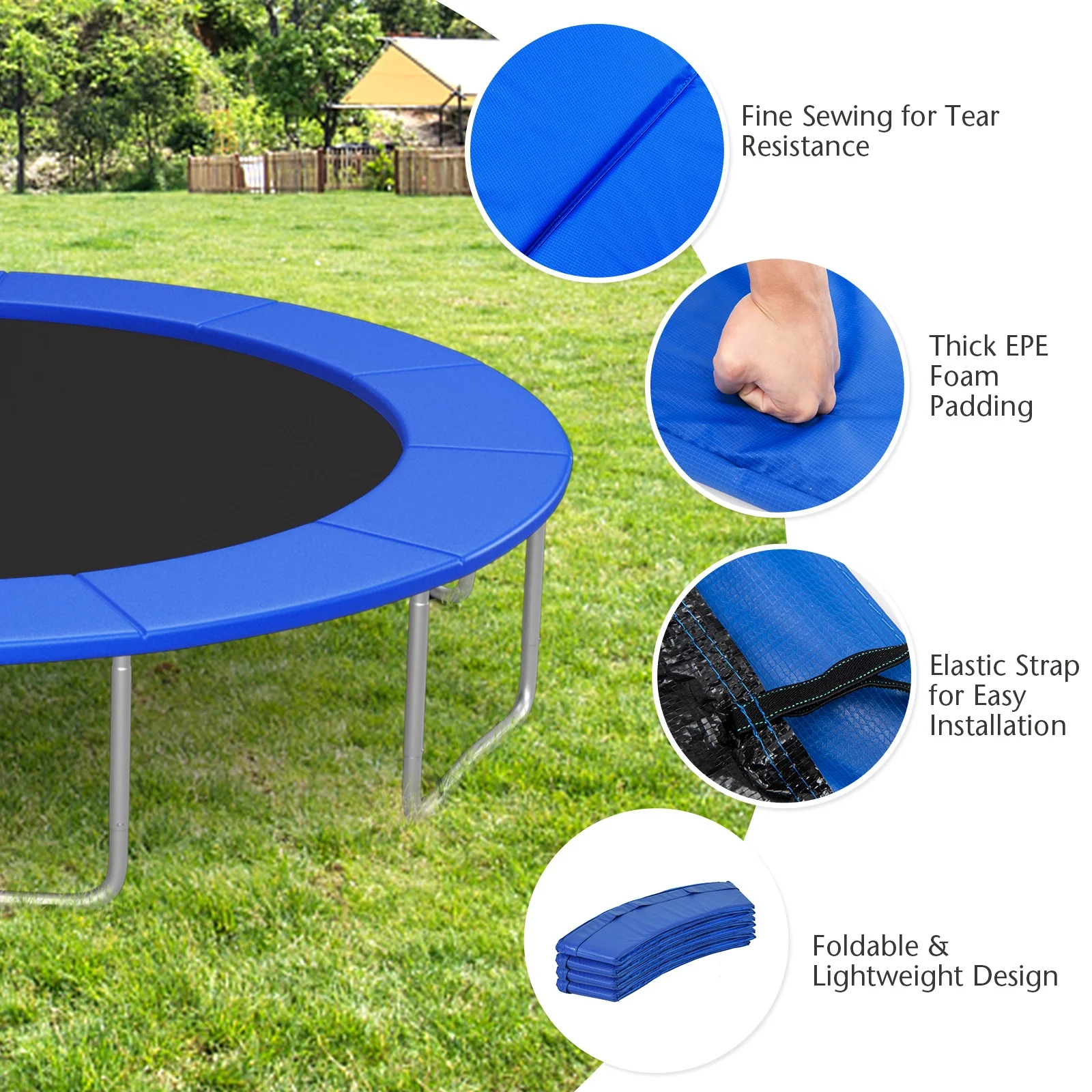 12 Feet Waterproof and Tear-Resistant Universal Trampoline Safety Pad Spring Cover - Image 8