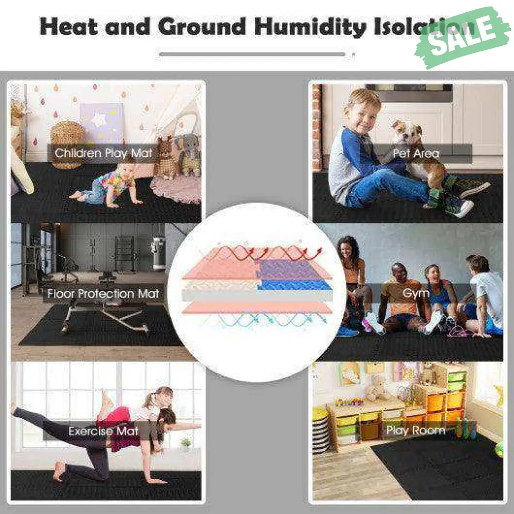 12 Pieces Puzzle Interlocking Flooring Mat with Anti-slip and Waterproof Surface - Image 14