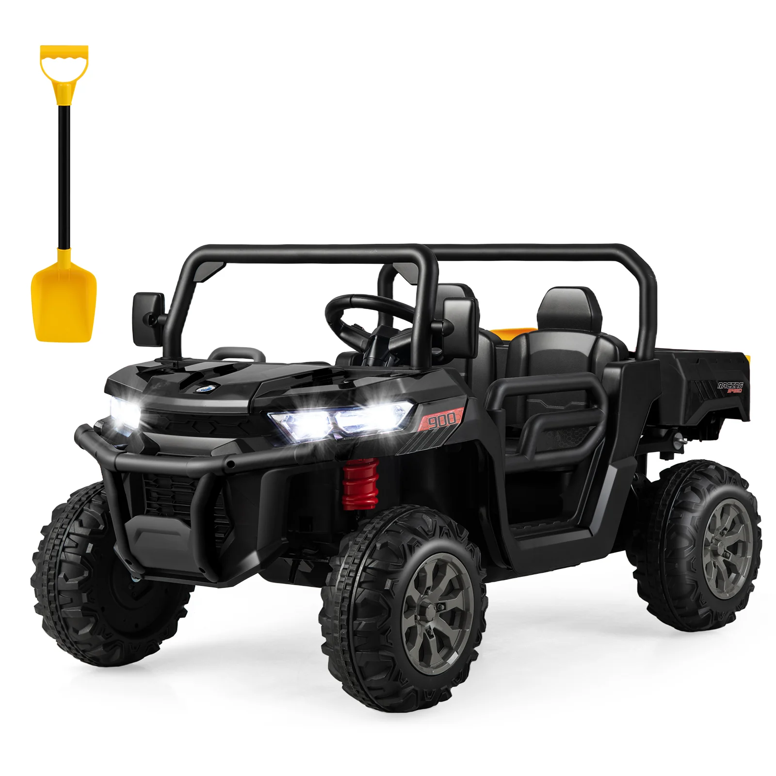 12V 2-Seater Kids Ride On Dump Truck with Dump Bed and Shovel - Image 10