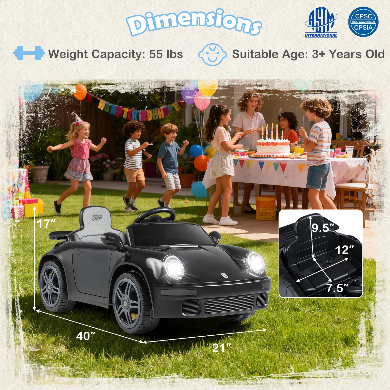 12V Electric Ride On Car Licensed RUF CTR with Remote Control and Music - Image 12