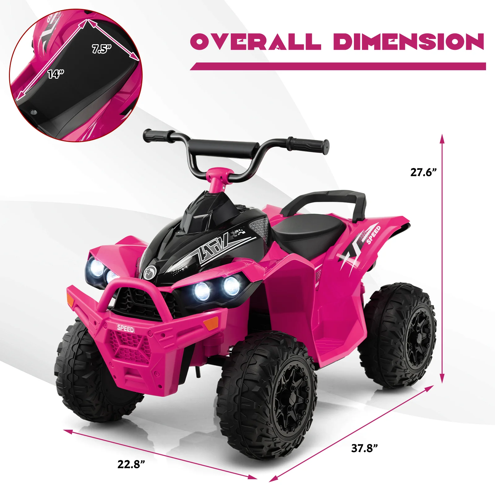 12V Kids Ride On ATV with High/Low Speed and Comfortable Seat - Image 5