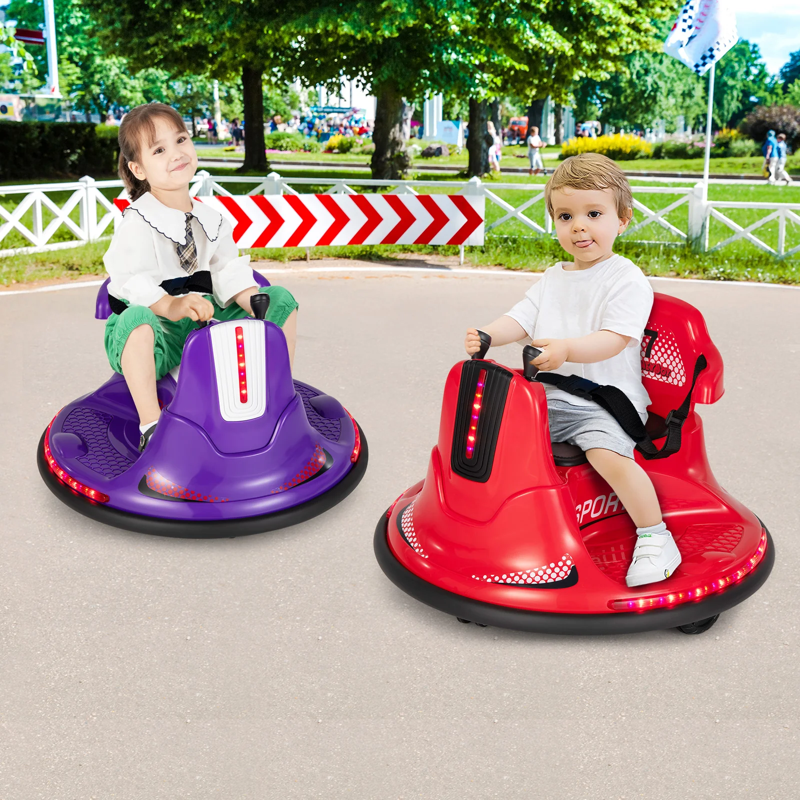 12V Kids Ride On Bumper Car with Remote Control Lights and Music - Image 17