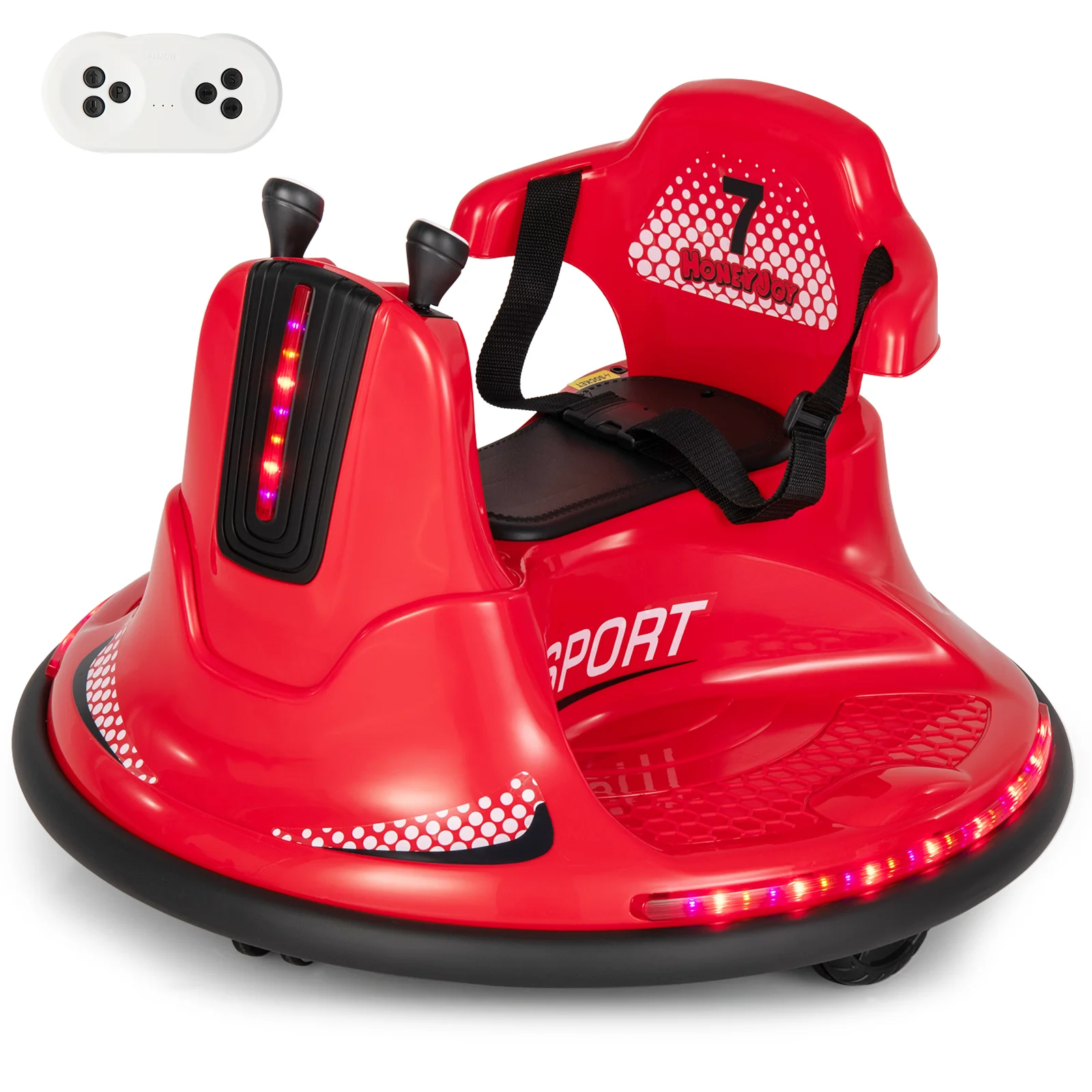 12V Kids Ride On Bumper Car with Remote Control Lights and Music - Image 18
