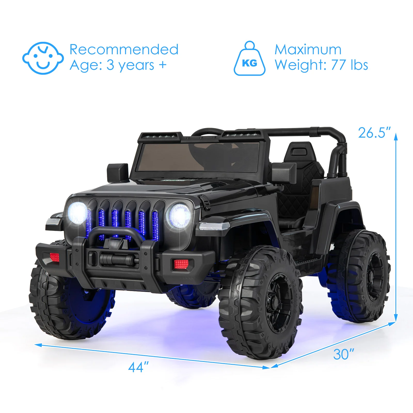 12V Kids Ride-on Jeep Car with 2.4 G Remote Control - Image 32