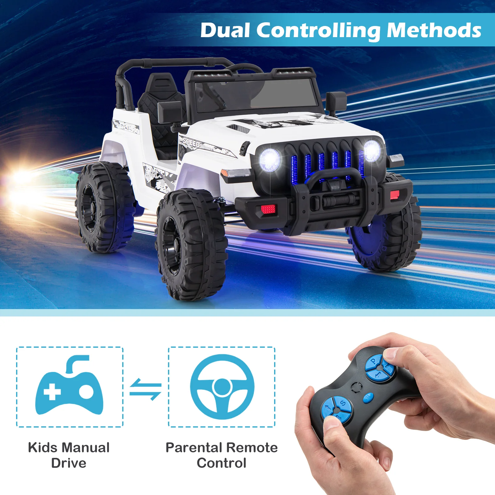 12V Kids Ride-on Jeep Car with 2.4 G Remote Control - Image 51