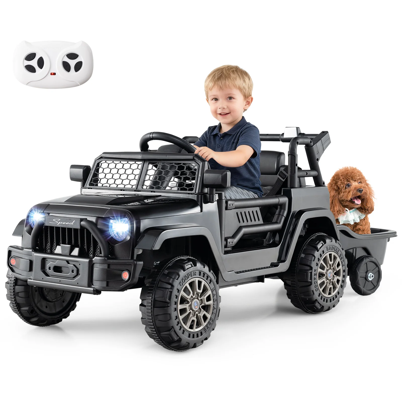 12V Kids Ride On UTV Car with Detachable Trailer - Image 3
