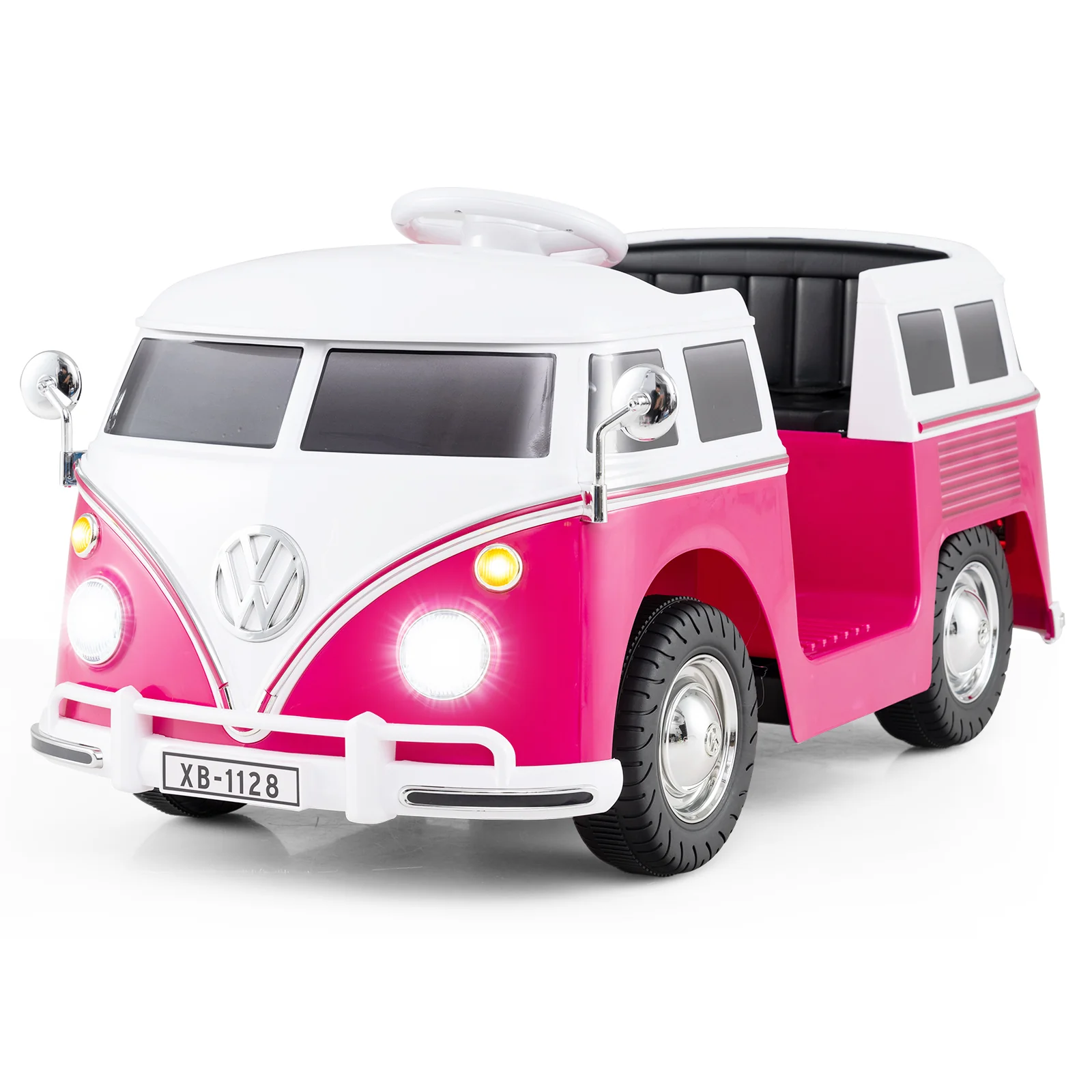 12V Ride On Car Licensed Volkswagen Ride-on Bus with Cup Holder and LED Headlights for 3+ Years Old - Image 4