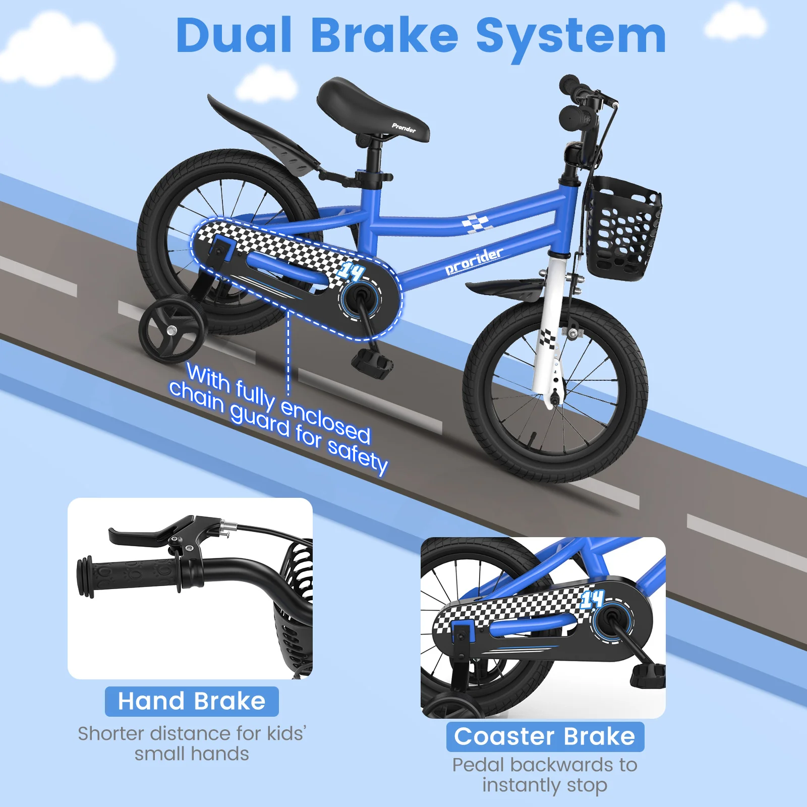 14 Inch Kids Bike with 2 Training Wheels for 3-5 Years Old - Image 14