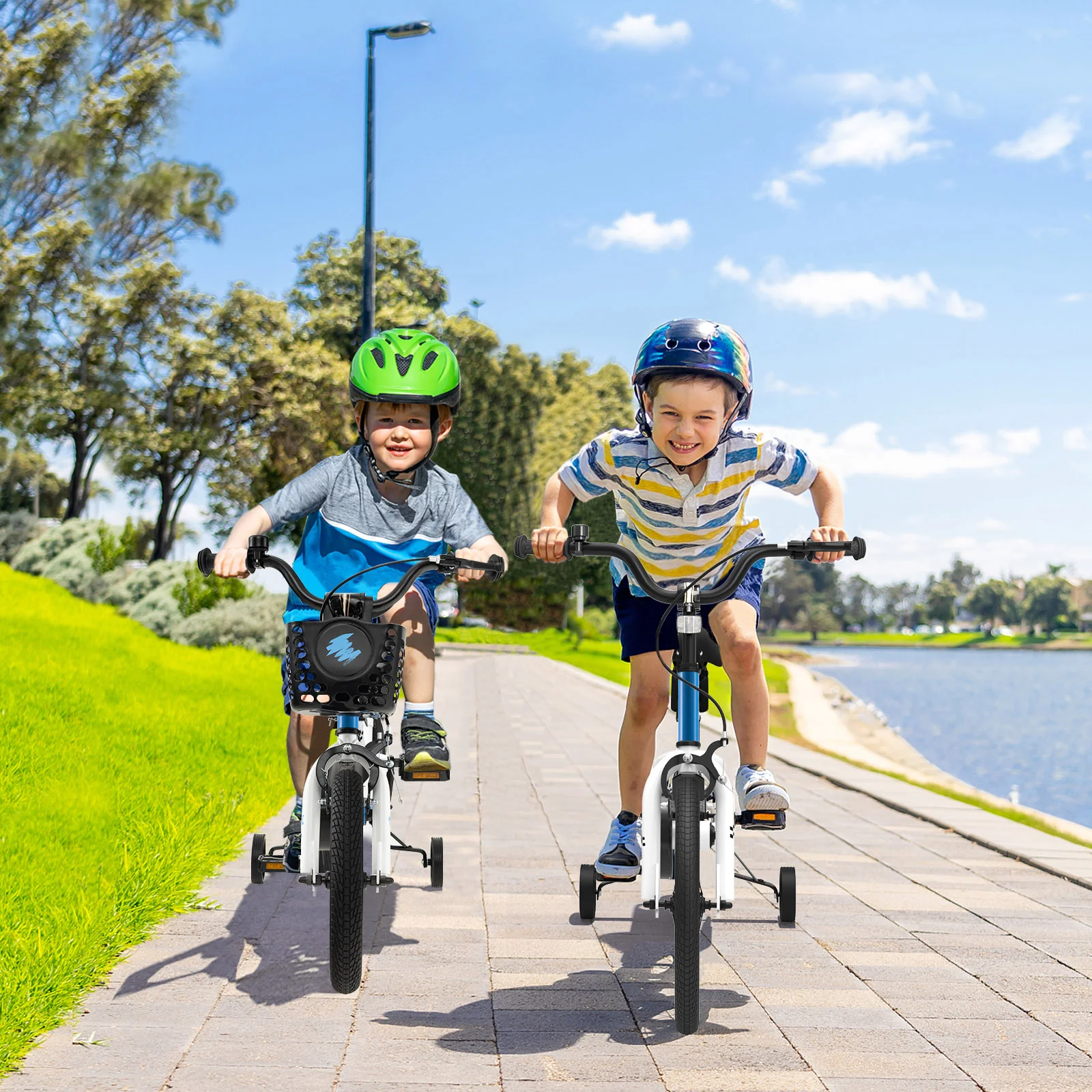14 Inch Kids Bike with 2 Training Wheels for 3-5 Years Old - Image 17