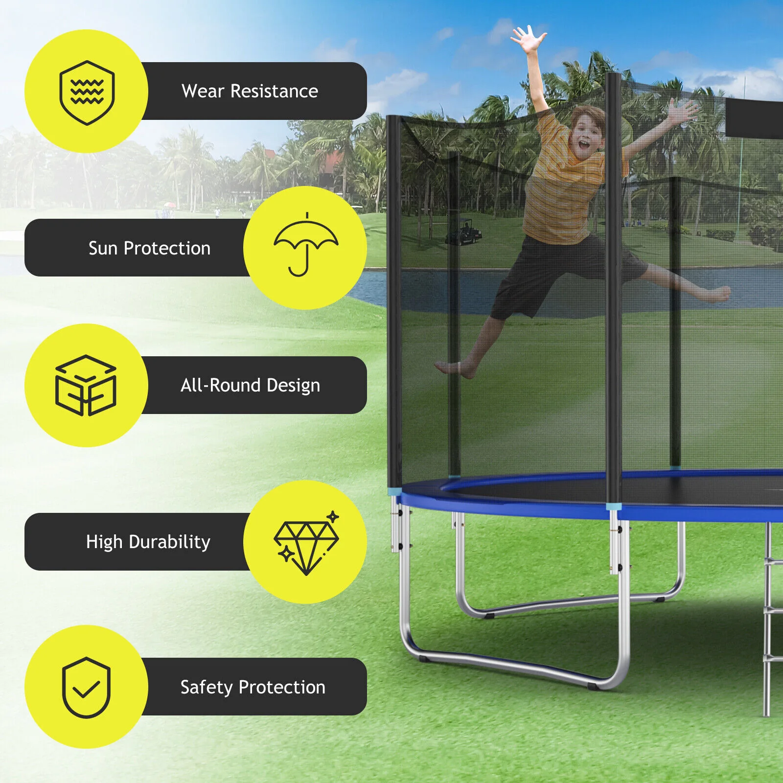 15/16 Feet Trampoline Replacement Safety Net - Image 15