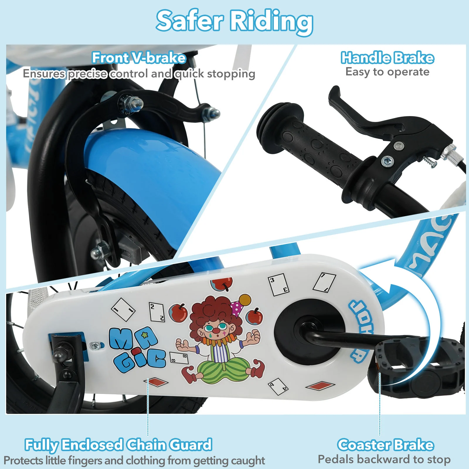 16 Inch Kids Bike with Training Wheels and Basket Navy Color - Image 21