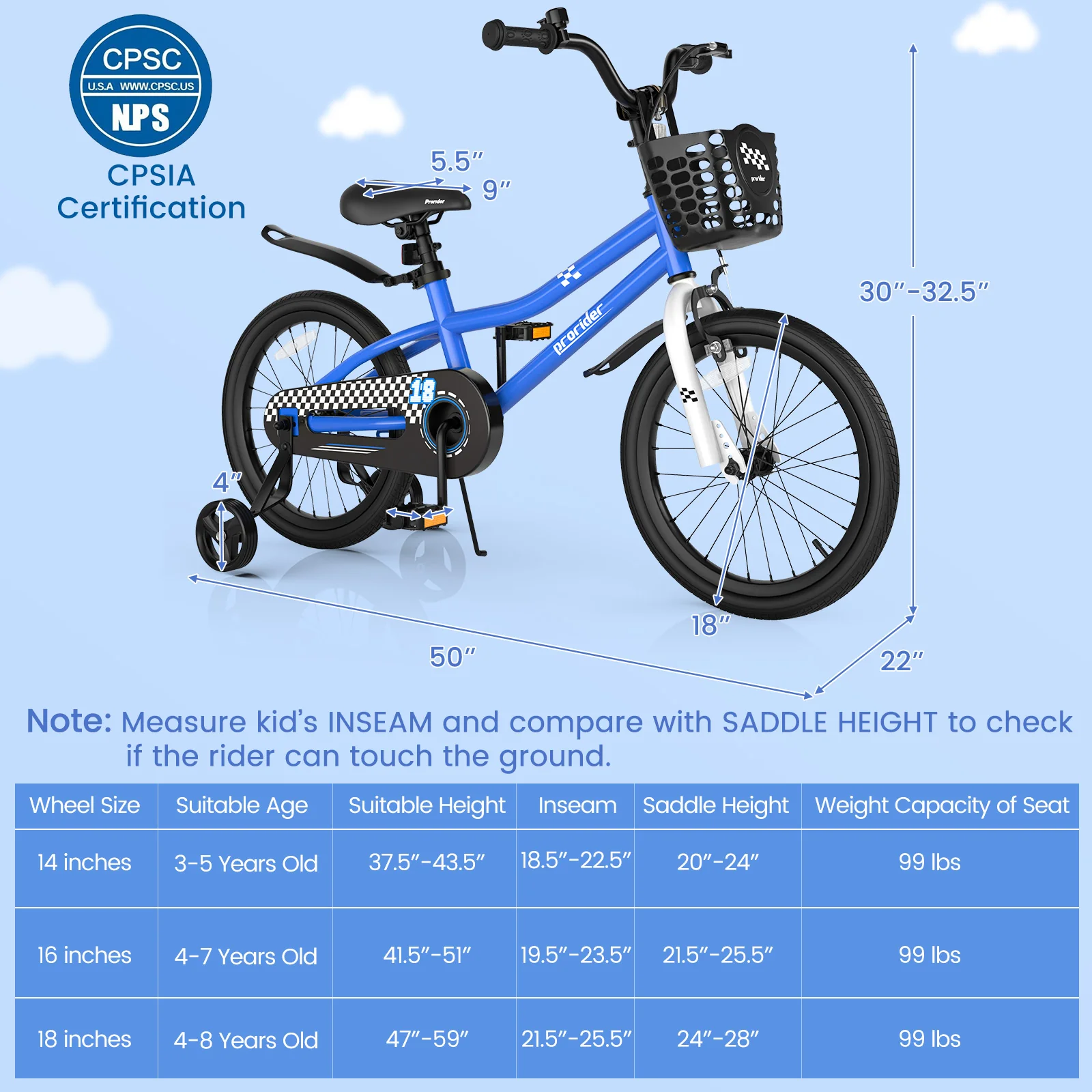 18 Feet Kids Bike with Removable Training Wheels - Image 36