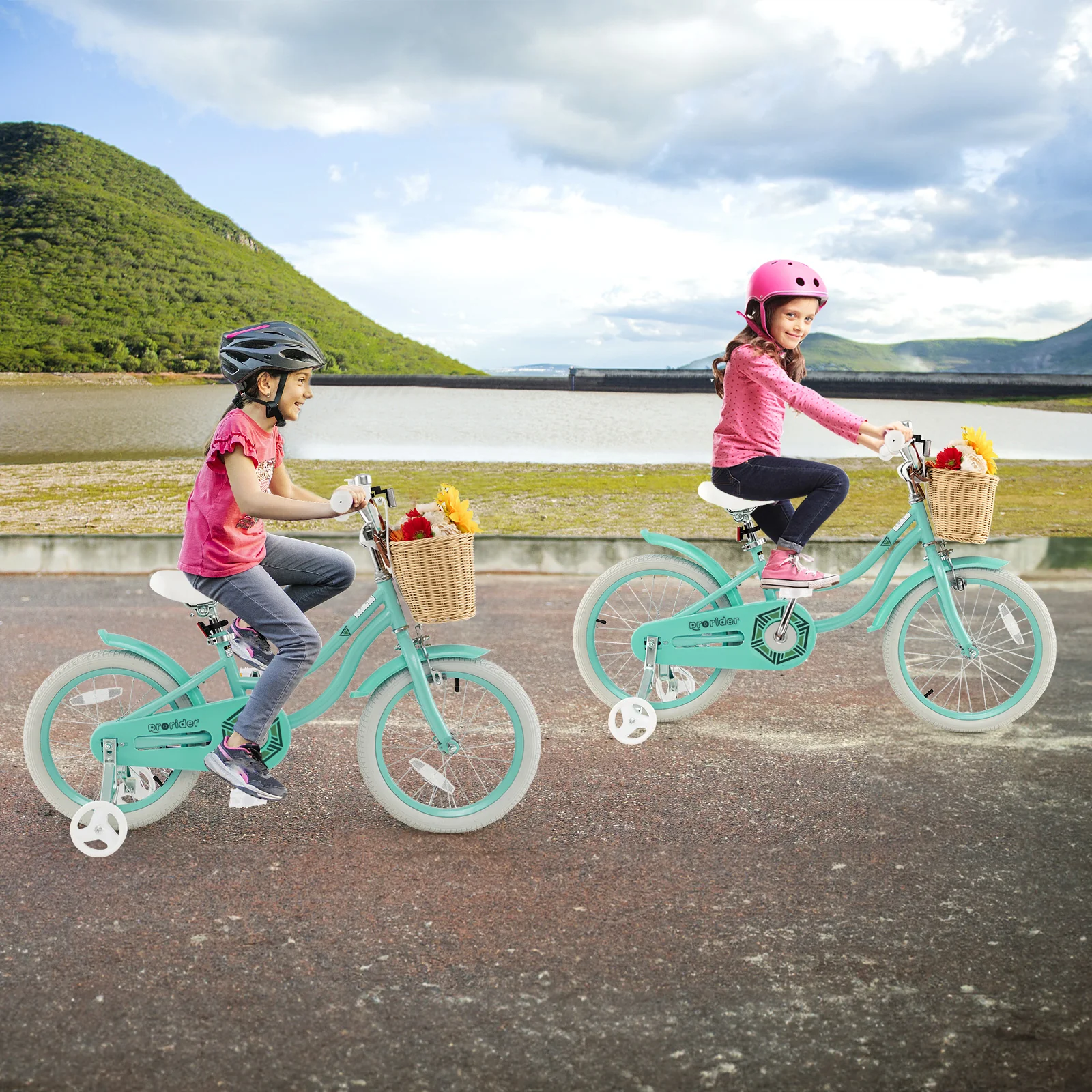18-Inch Kids Bike with Training Wheels and Adjustable Handlebar Seat - Image 10