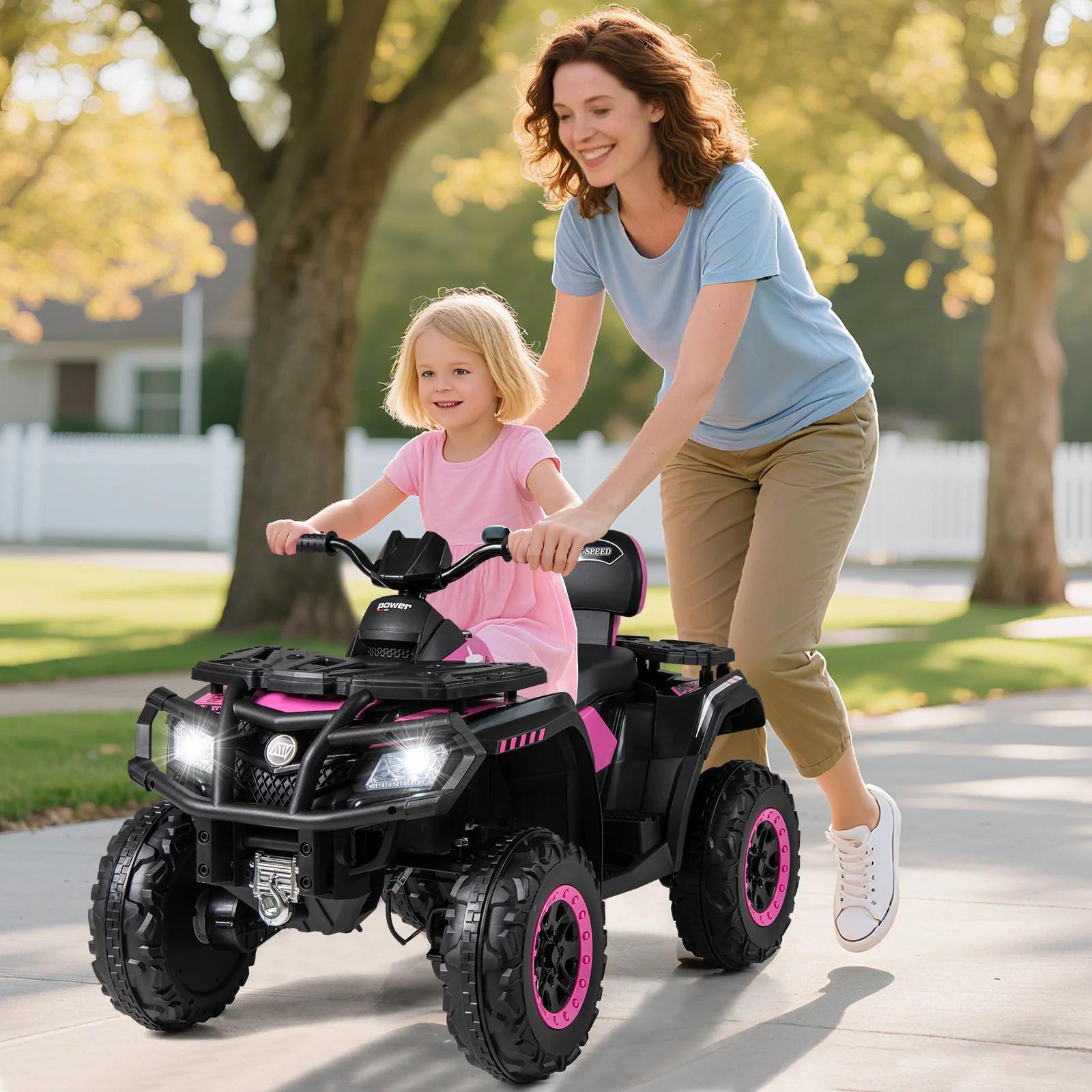 24V Kids ATV 2-Seater with 4 Motors with LED Lights and Music - Image 9