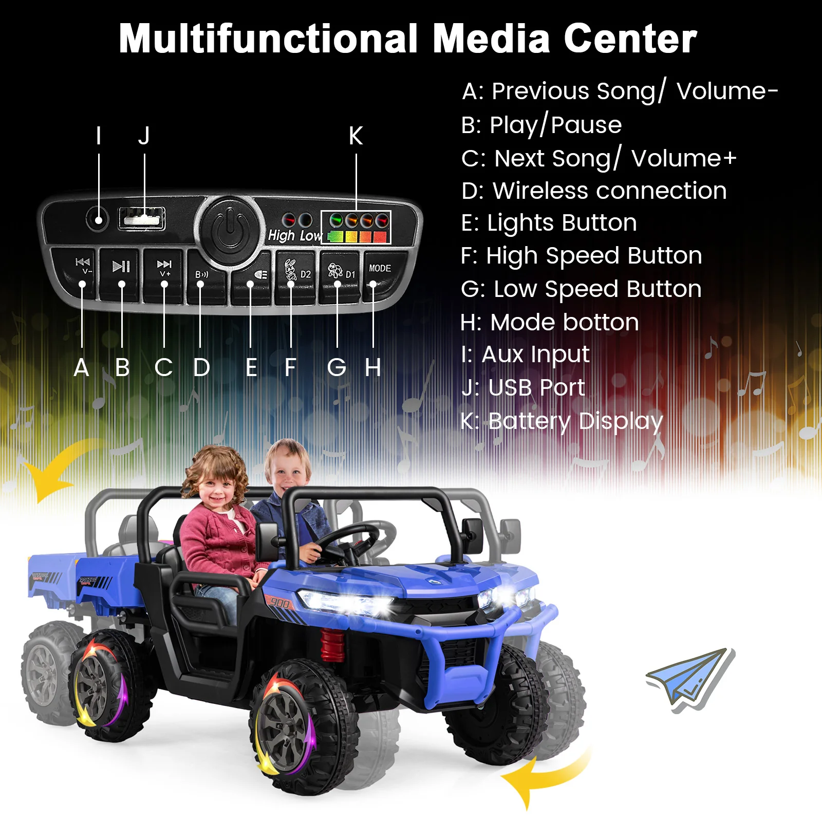 24V Ride On Kids Car with Dump Bed and Remote Control - Image 24