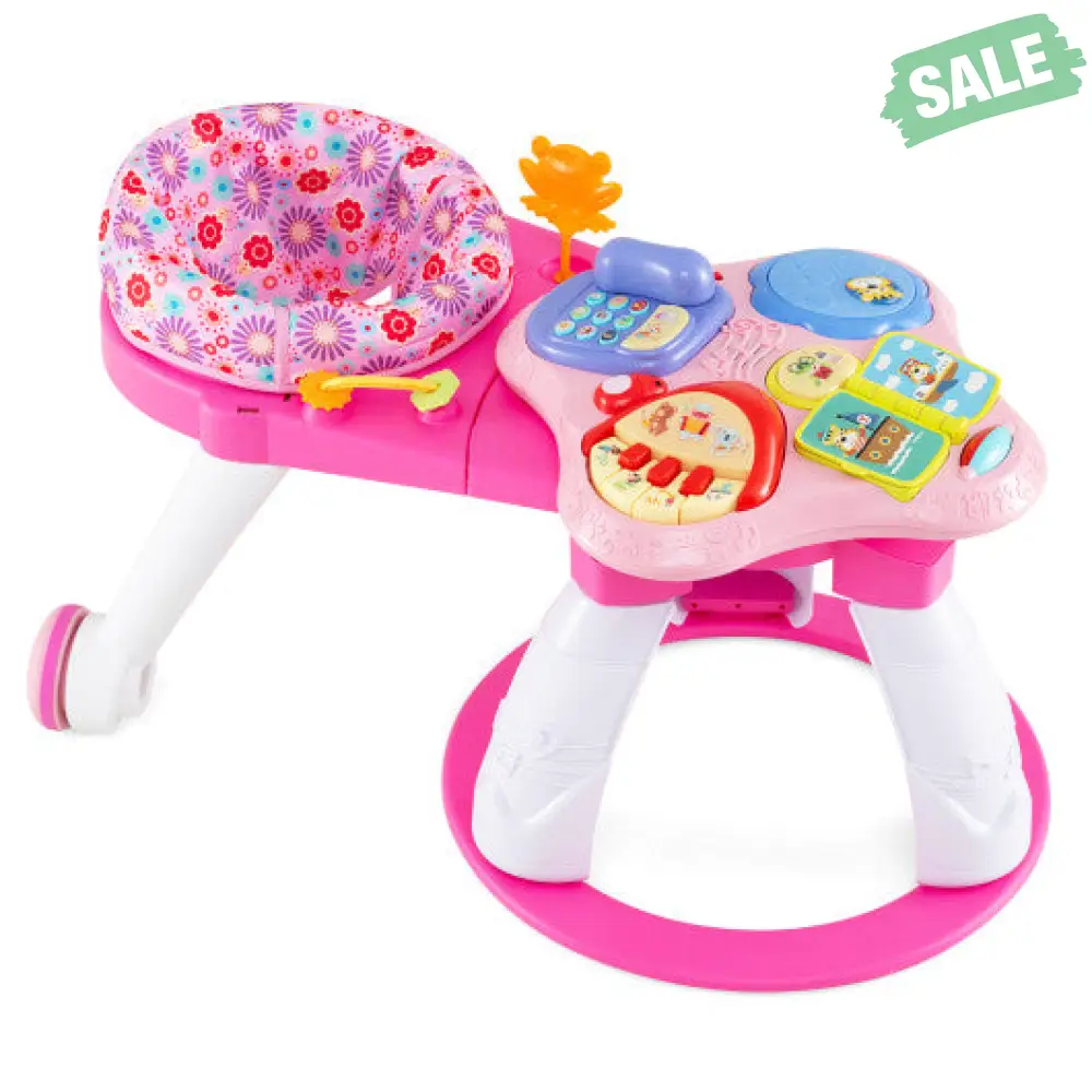 3 in 1 Baby Stationary Activity Center with Educational and Music Function Tabletop-Blue - Image 3