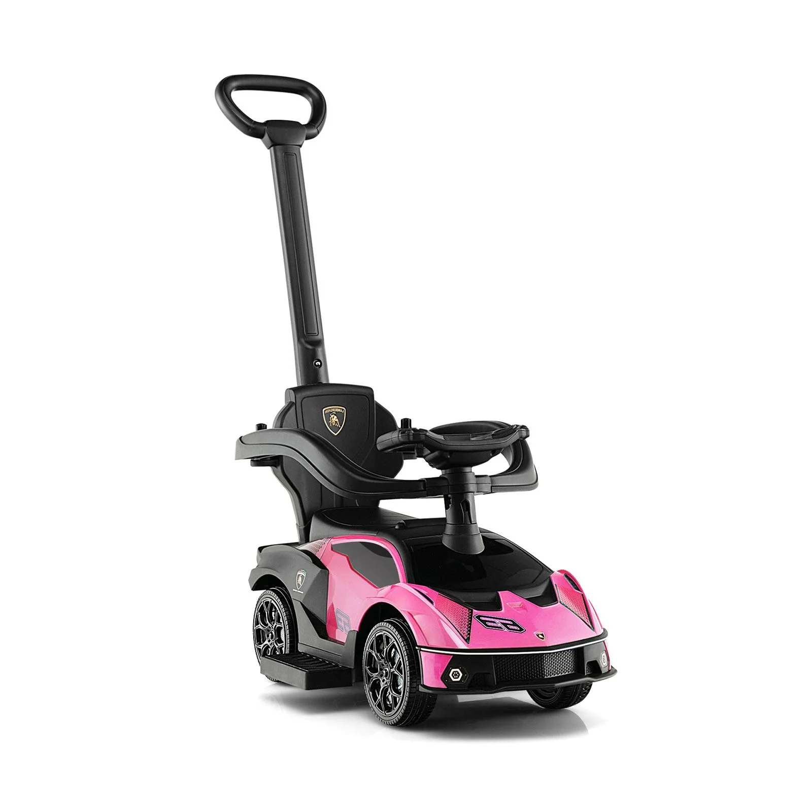 3-in-1 Licensed Lamborghini Ride on Push Car with Handle Guardrail - Image 19