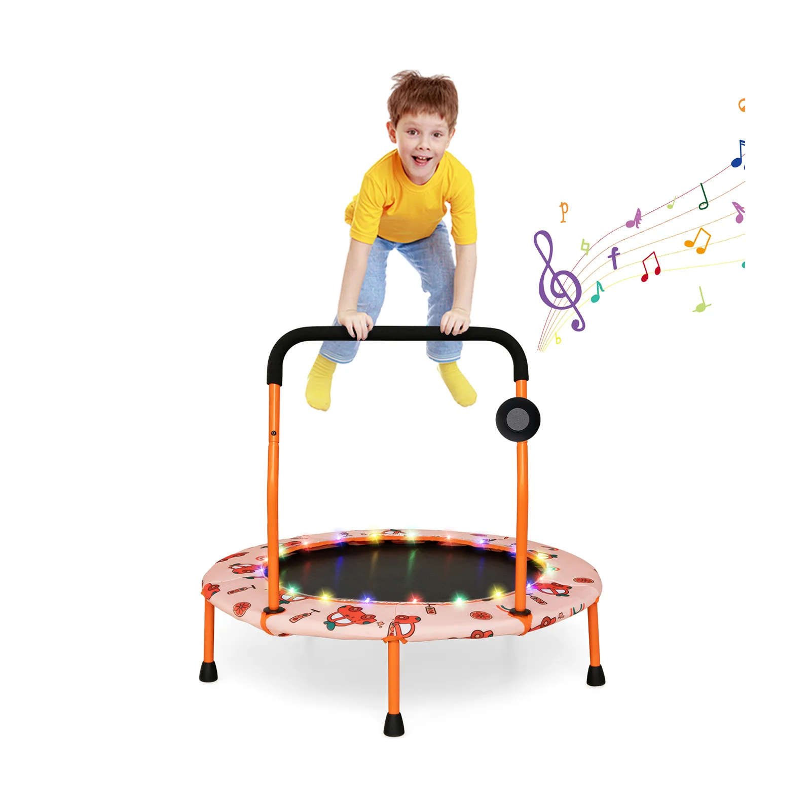 36 Inch Mini Trampoline with Colorful LED Lights and Bluetooth Speaker - Image 20