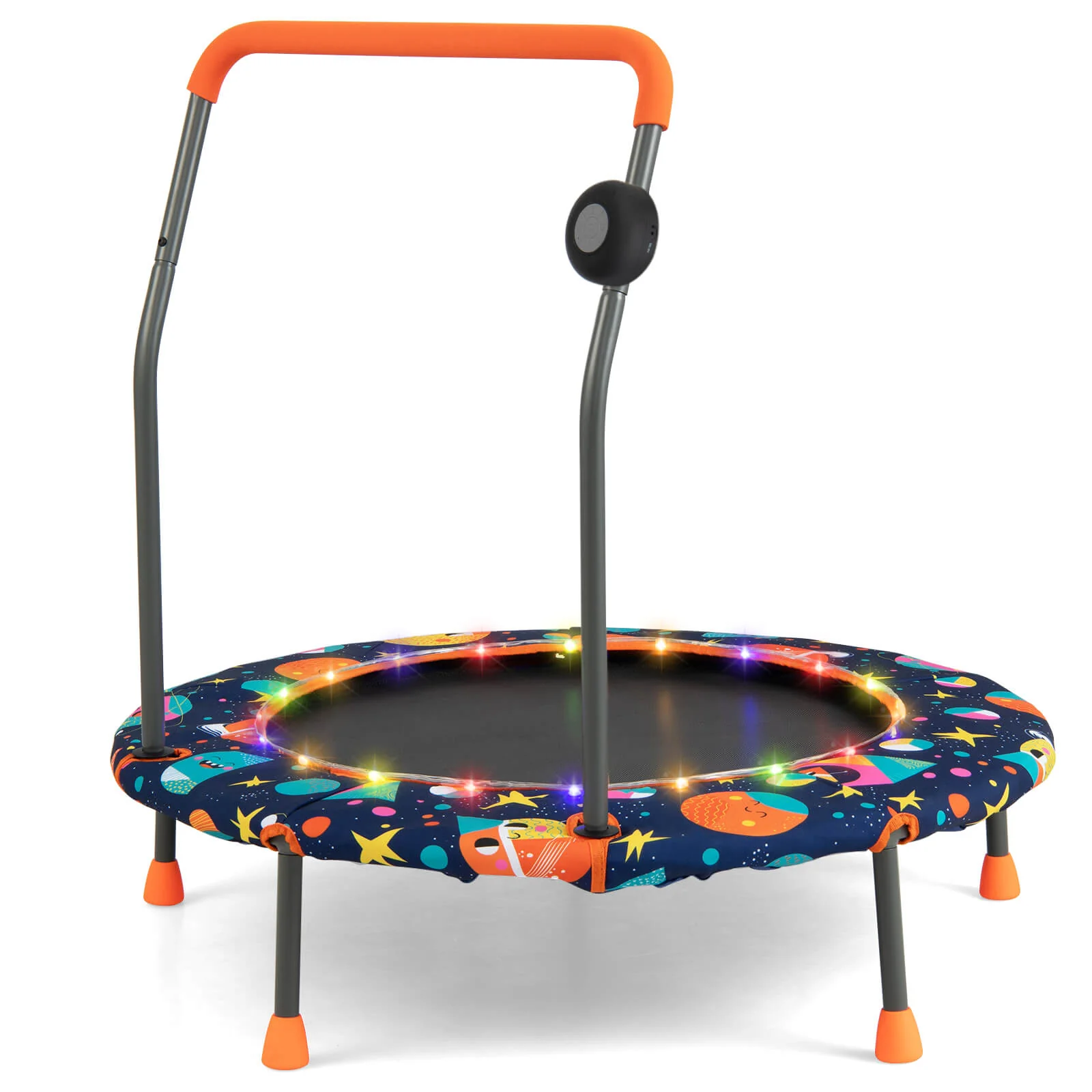 36 Inch Mini Trampoline with Colorful LED Lights and Bluetooth Speaker - Image 3
