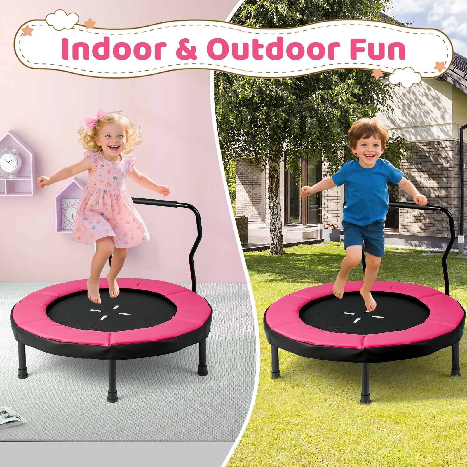 40 Inch Trampoline for Kids Indoor Outdoor Fitness Trampoline - Image 13