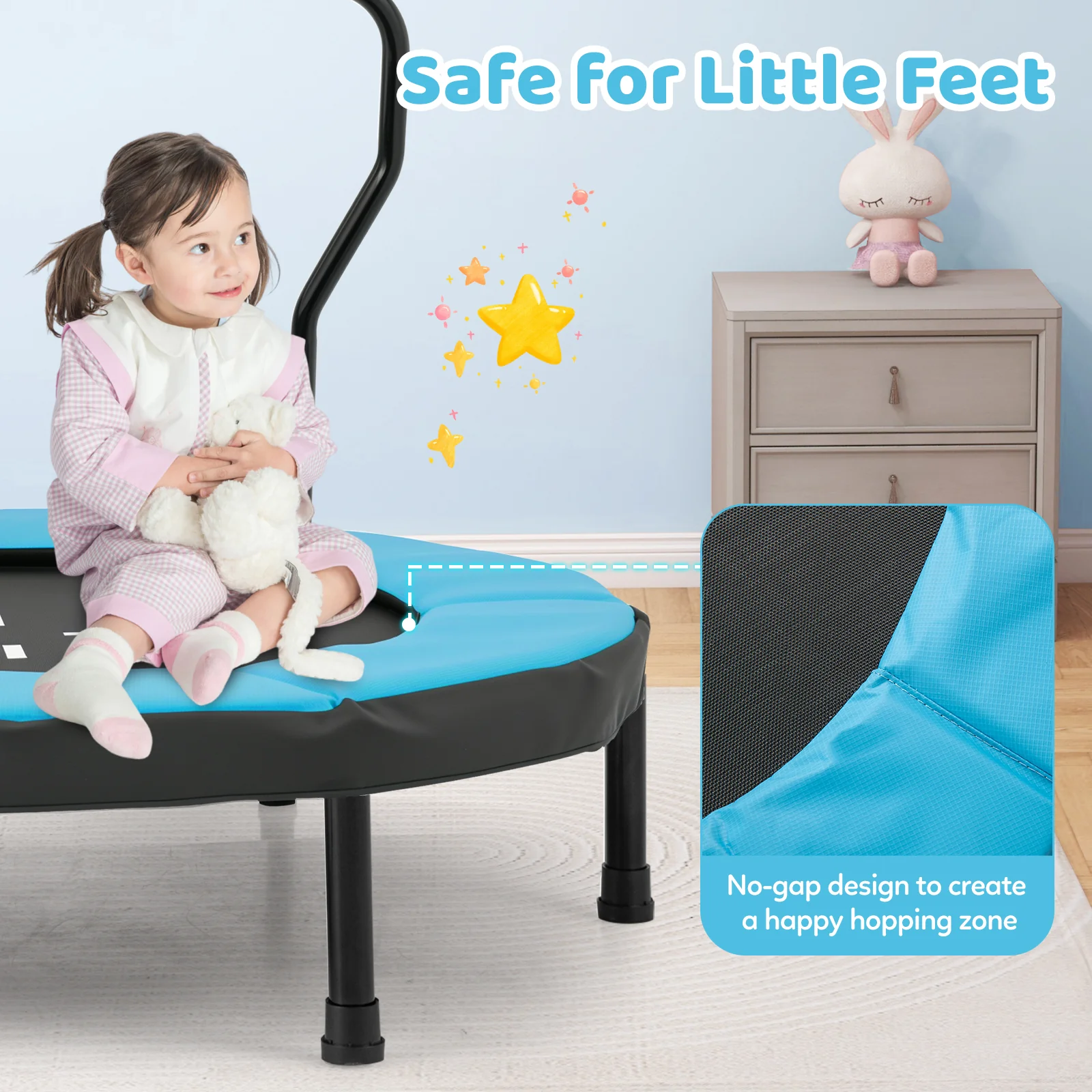 40 Inch Trampoline for Kids Indoor Outdoor Fitness Trampoline - Image 8