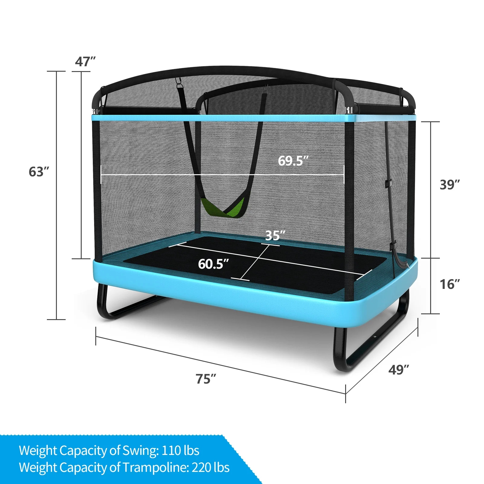 6 Feet Kids Entertaining Trampoline with Swing Safety Fence - Image 12