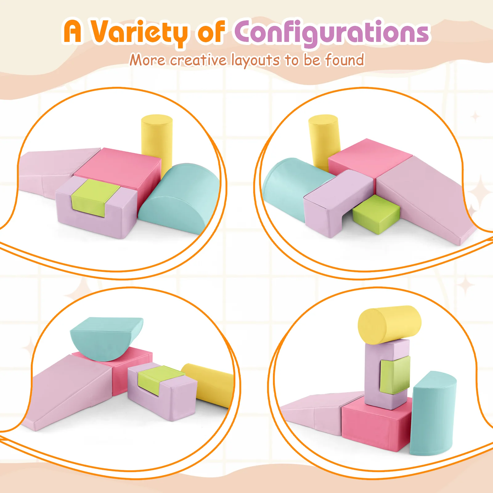 6 Pieces Foam Climbing Blocks Indoor Climb and Crawl Activity Playset with Rectangles - Image 6