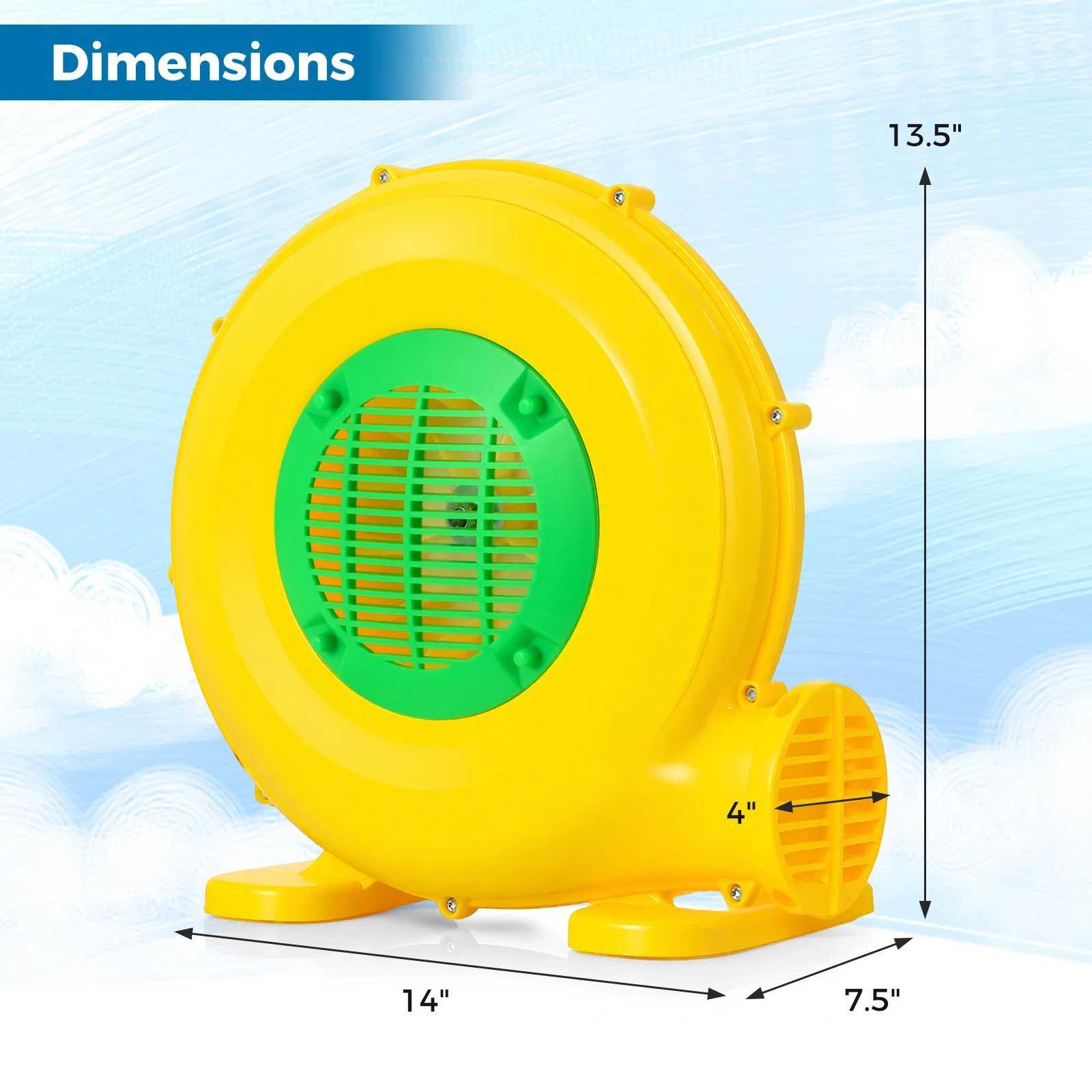 610W Bounce House Blower with Handle and Ground Stakes - Image 4