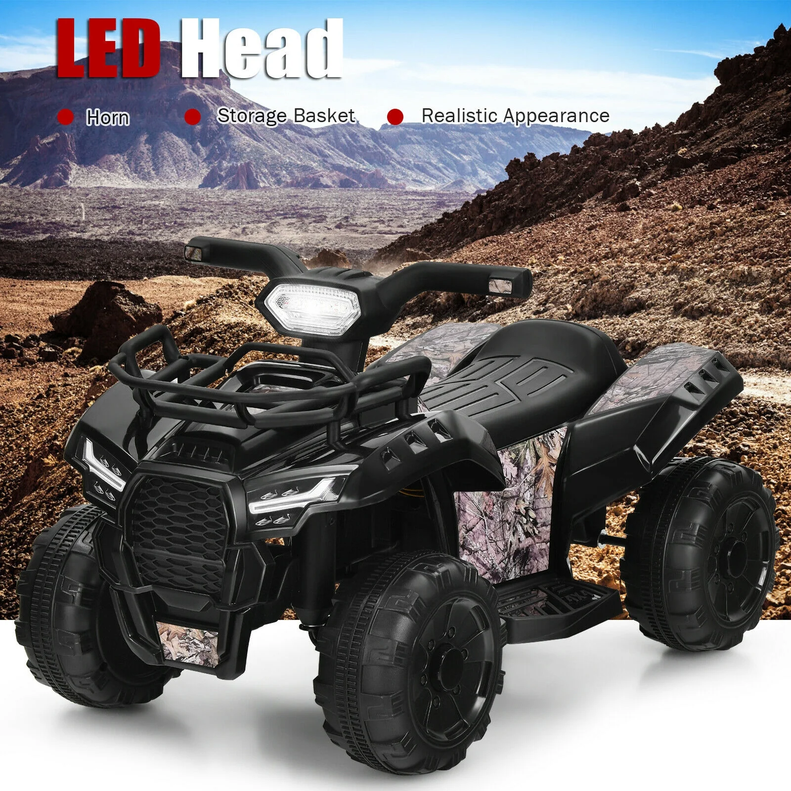 6V Kids ATV Quad Electric Ride On Car with LED Light and MP3 - Image 5