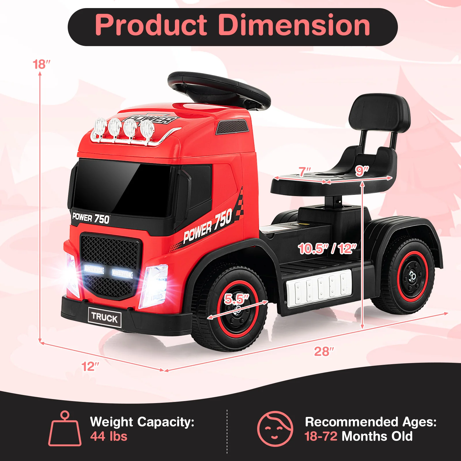 6V Kids Electric Ride-on Truck with Height Adjustable Seat - Image 20