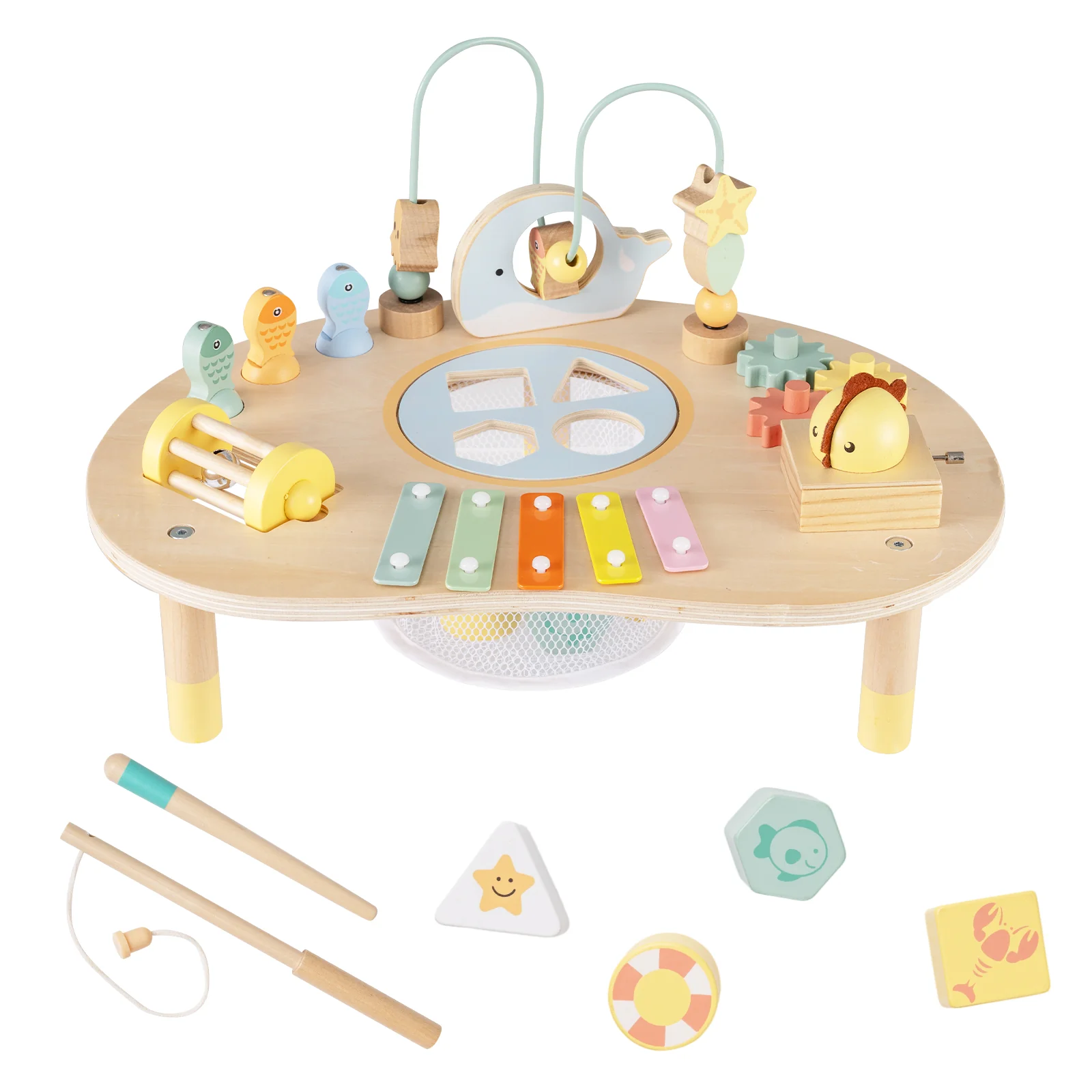 7-in-1 Toddler Activity Table Montessori Sensory Toy for 12 Month+ Wooden Musical Play Table - Image 4