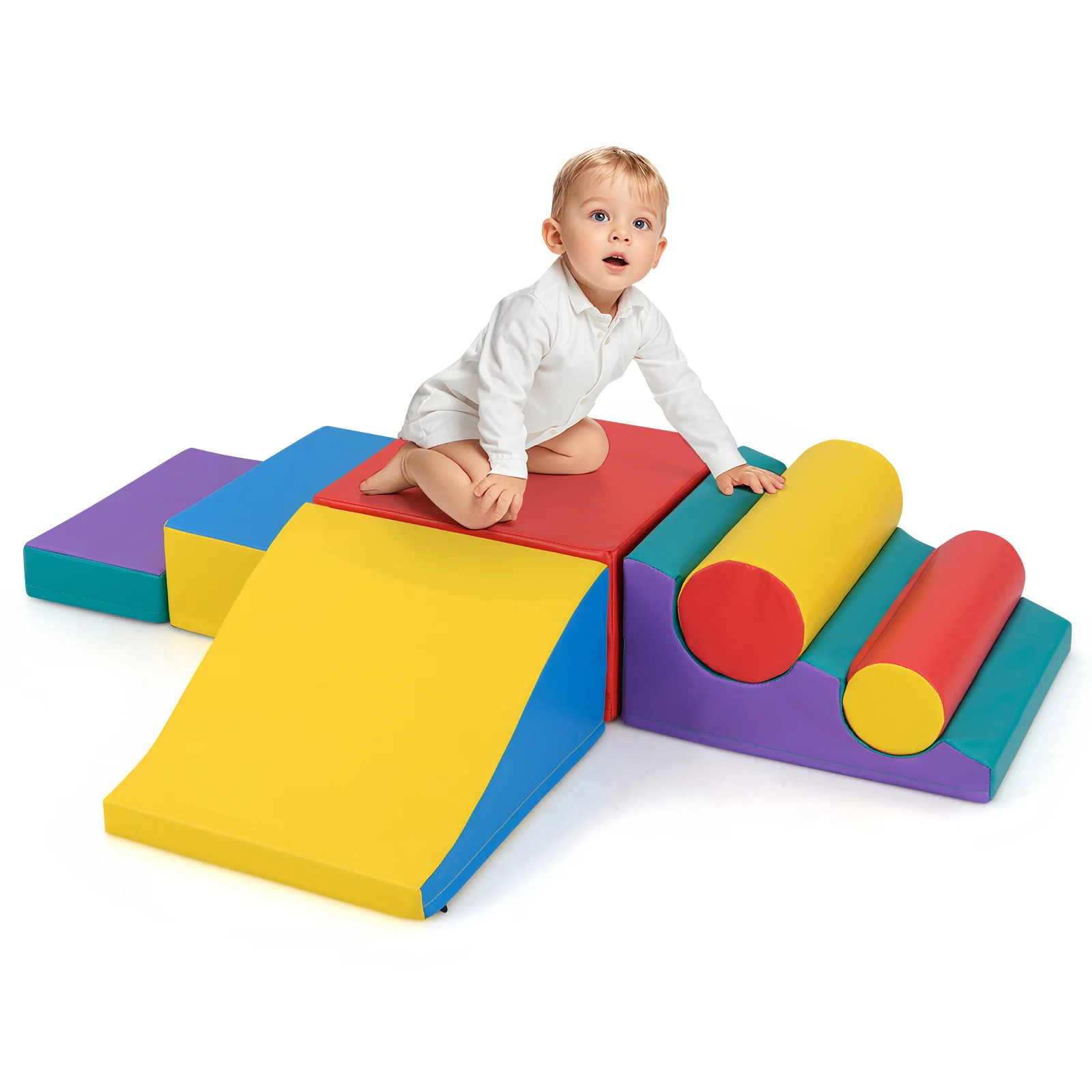 7-Piece Foam Blocks for Toddlers Soft Climbing Toys Indoor Play for Babies - Image 3