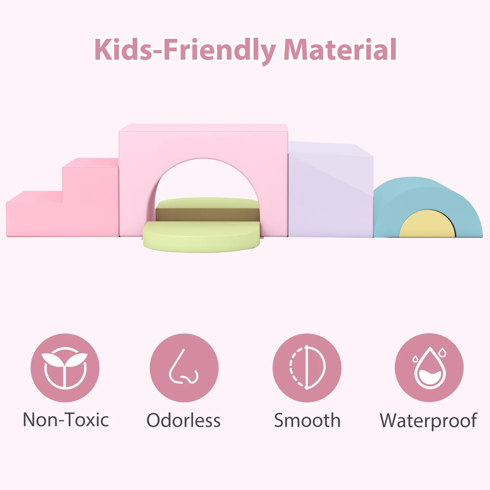 7-Piece Soft Foam Toddler Climbing Blocks Set PU Leather for 1+ Year Old - Image 21