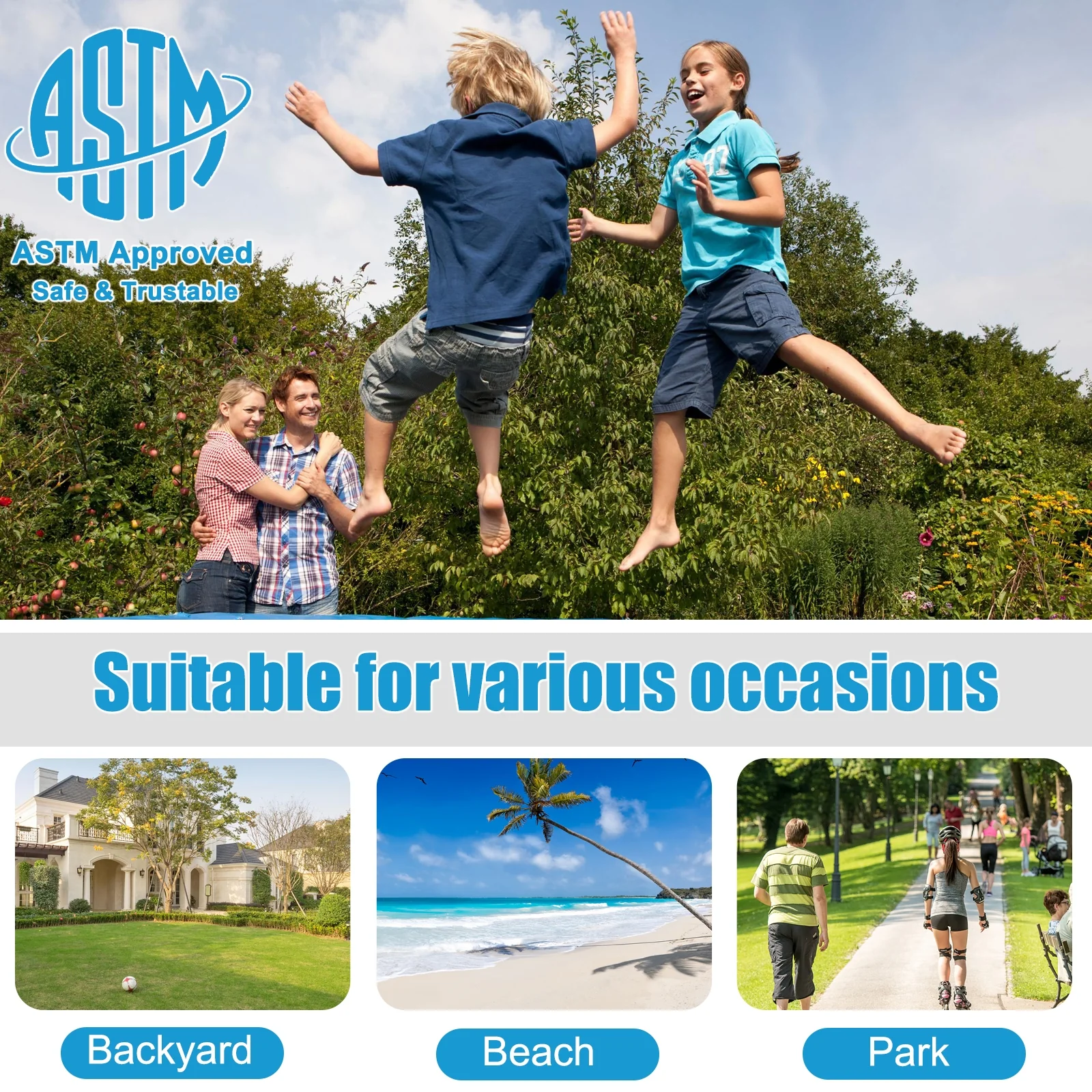 8/10/12/14/15/16 Feet Outdoor Trampoline Bounce Combo with Safety Closure Net Ladder - Image 45