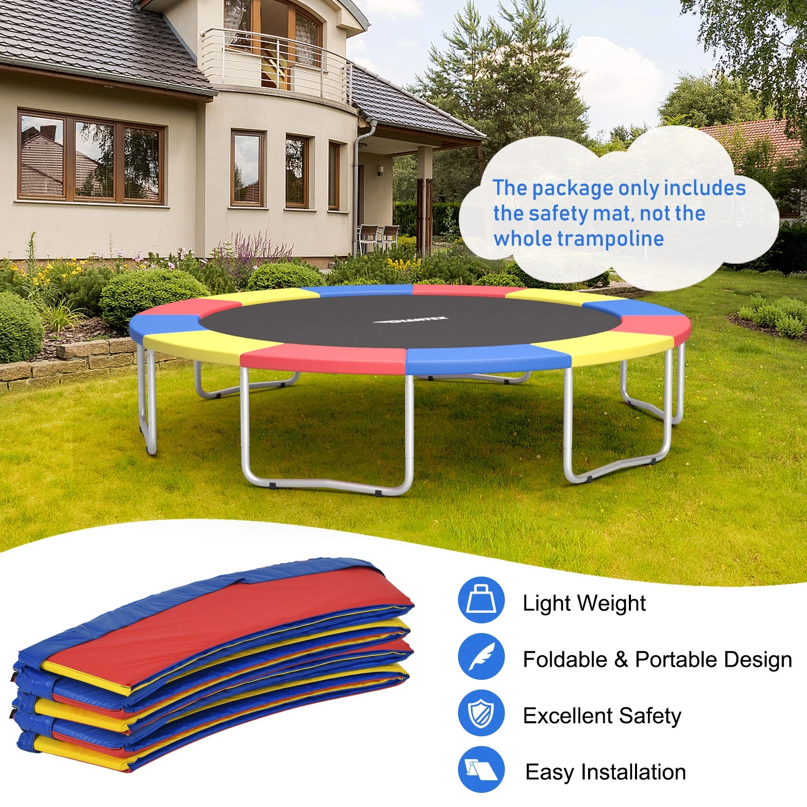 8 Feet Trampoline Spring Safety Cover without Holes - Image 14