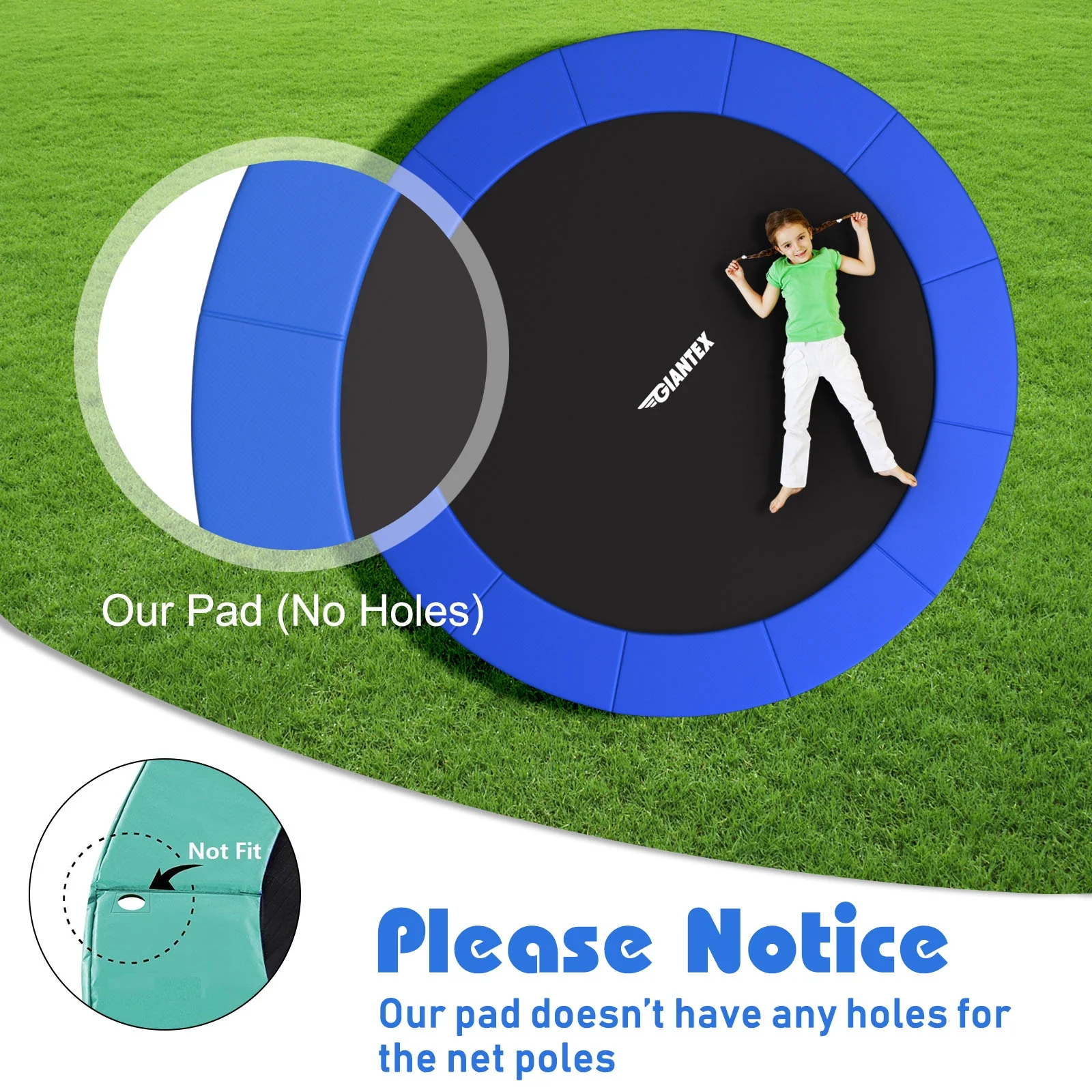 8 Feet Trampoline Spring Safety Cover without Holes - Image 8