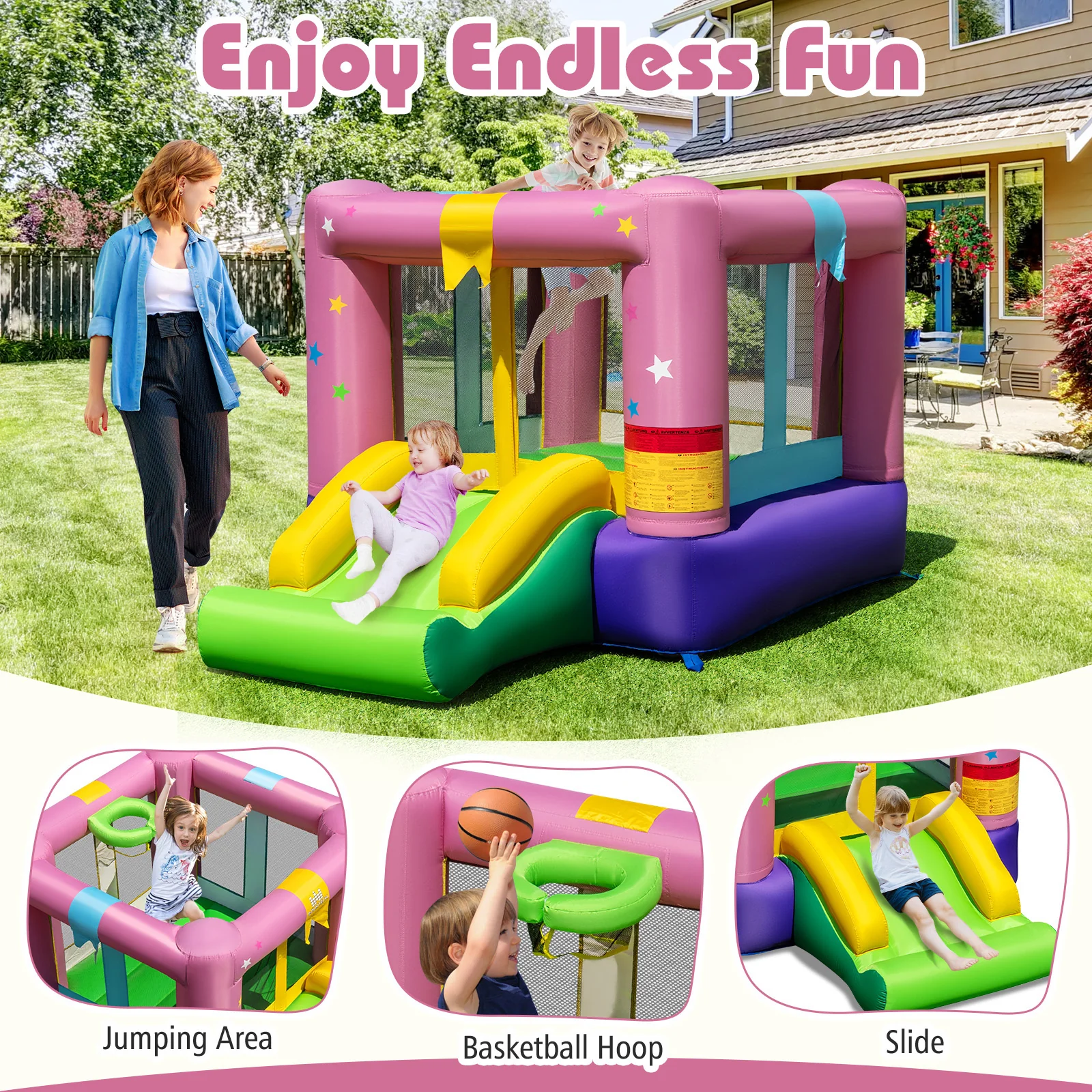 Bouncy Castle with Jumping Area and 480W Blower - Image 7