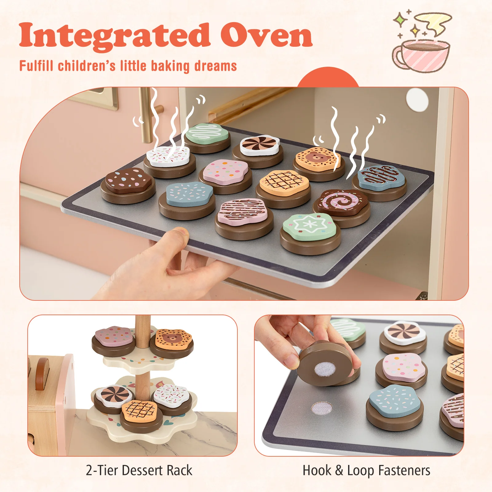 Children Pretend Toy Kitchen Playset with Light and Sound - Image 8