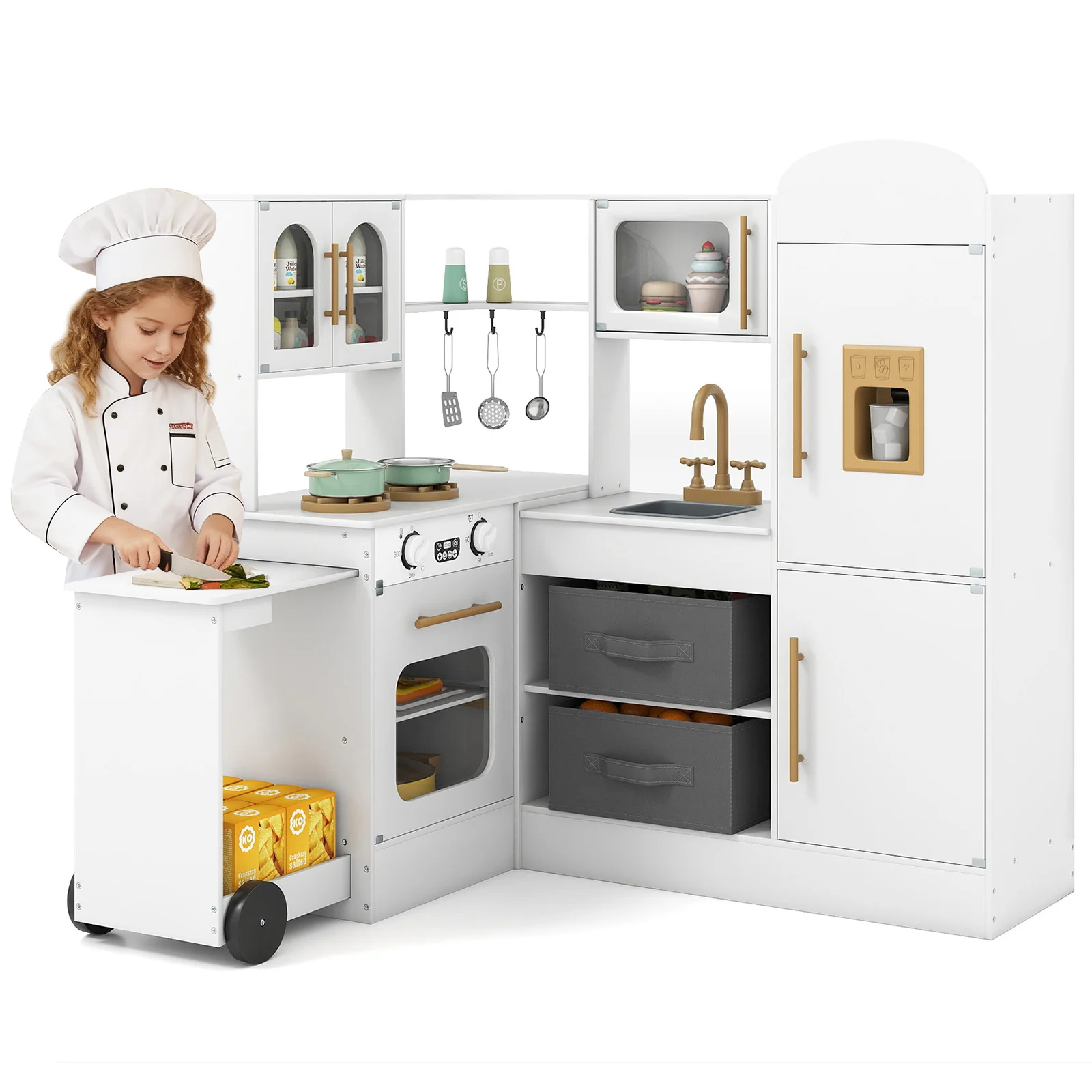 Corner Kitchen with Lights and Sounds for Kids Ages 3+ - Image 11