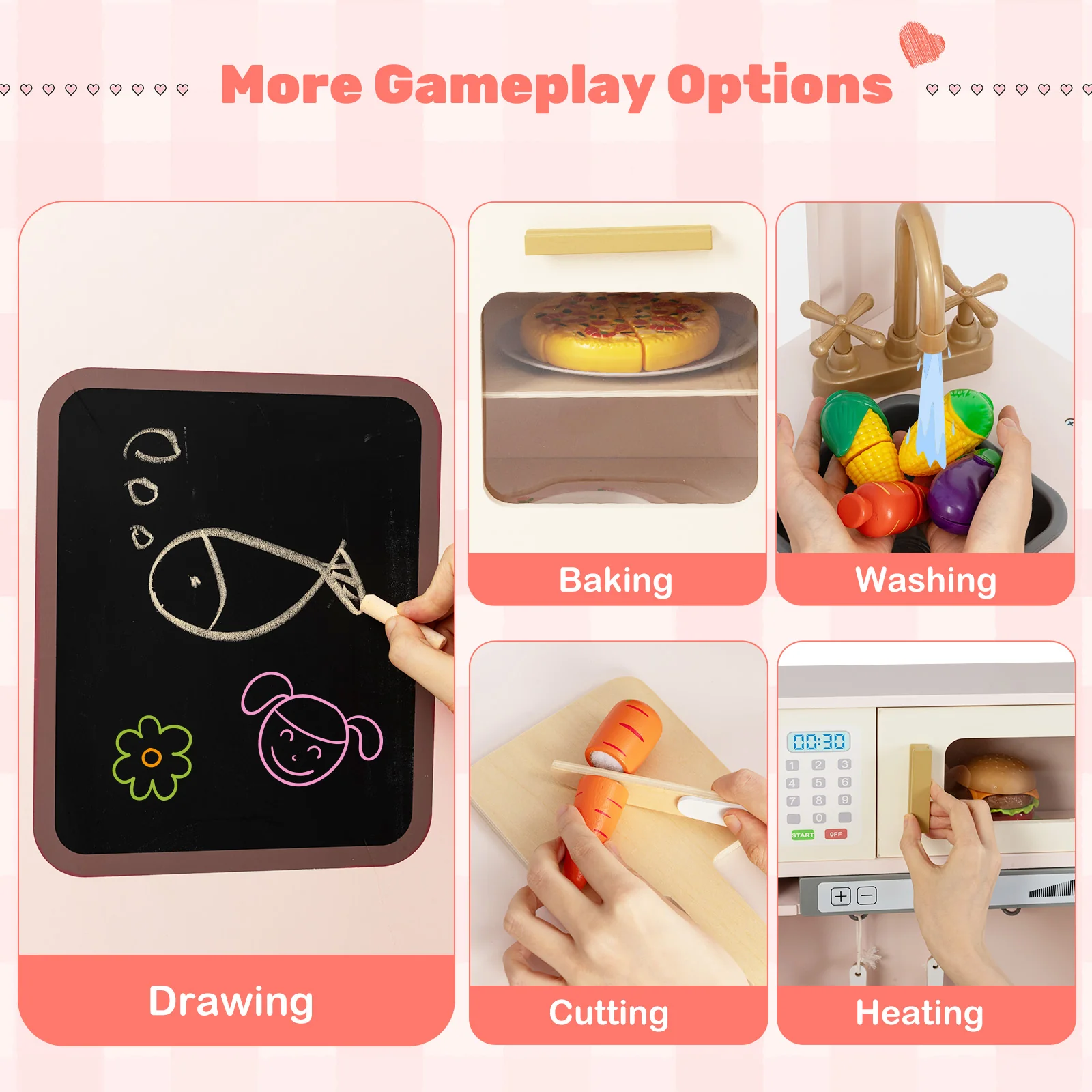 Corner Play Kitchen with Lights and Sounds for Ages 3+ - Image 15