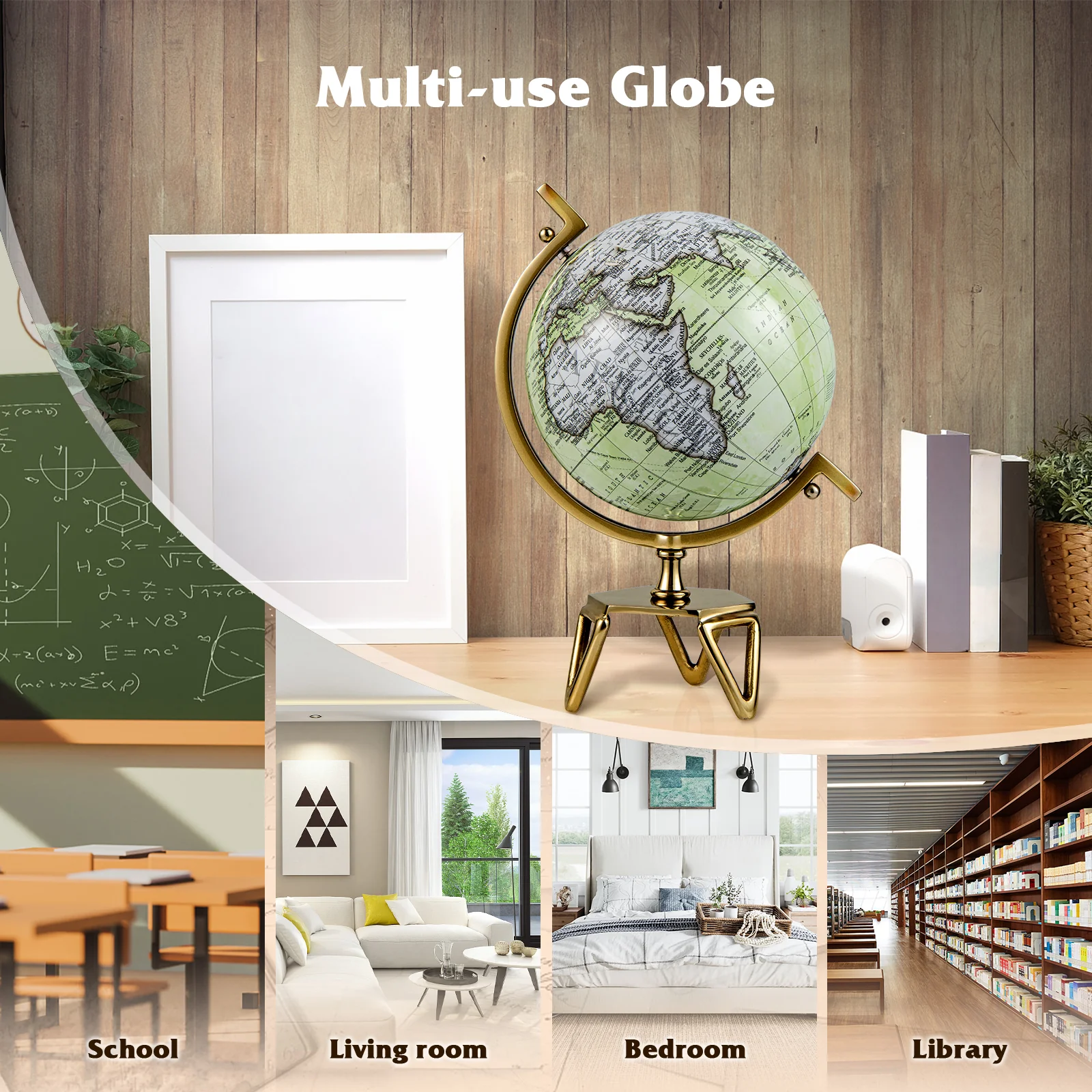 Educational Geographic 5/8/10 Inch World Globe with Triangle Metal Stand - Image 23