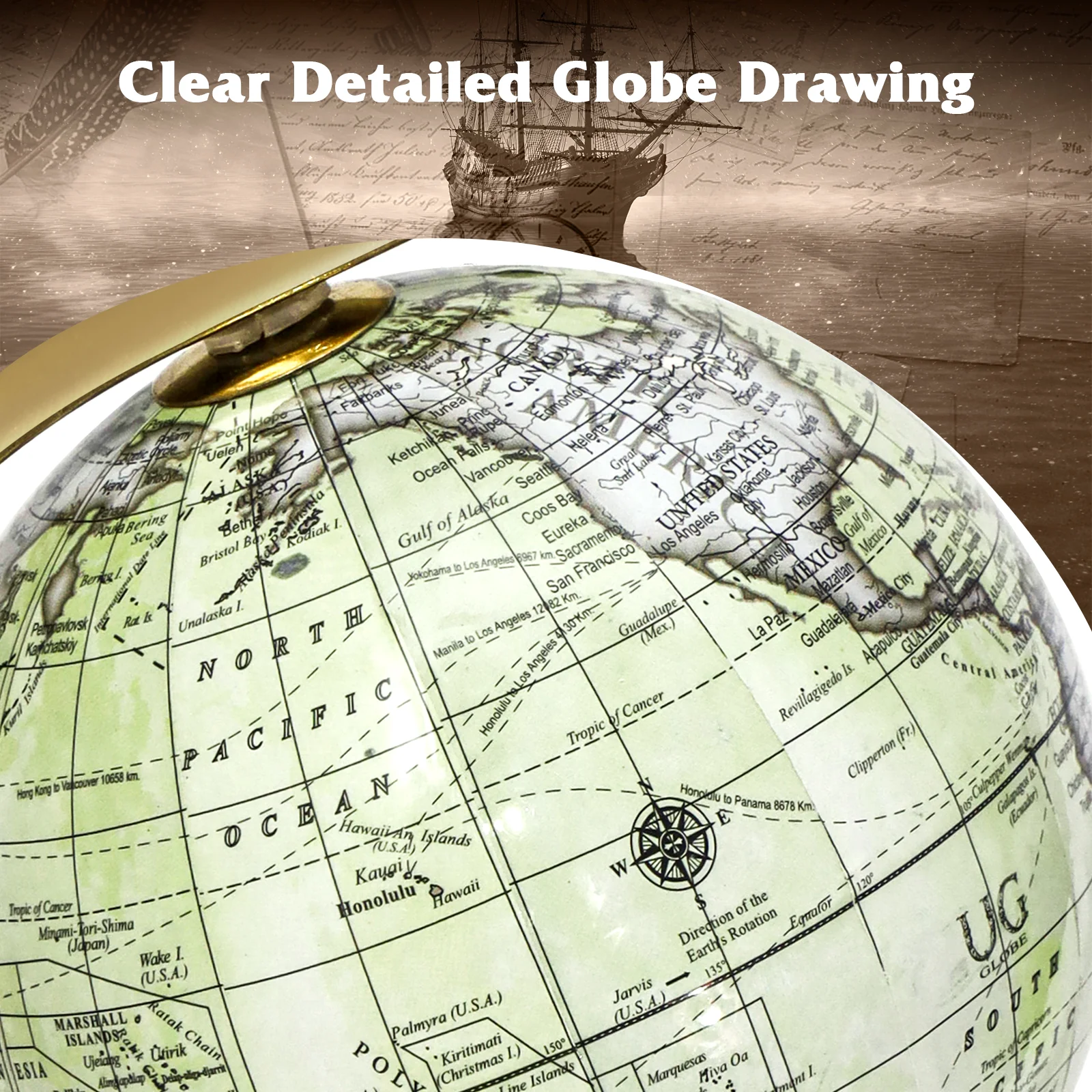 Educational Geographic 5/8/10 Inch World Globe with Triangle Metal Stand - Image 6