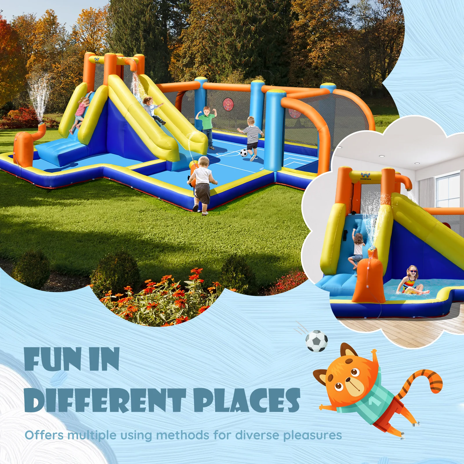 Giant Soccer-Themed Inflatable Water Slide with 735W Blower - Image 5