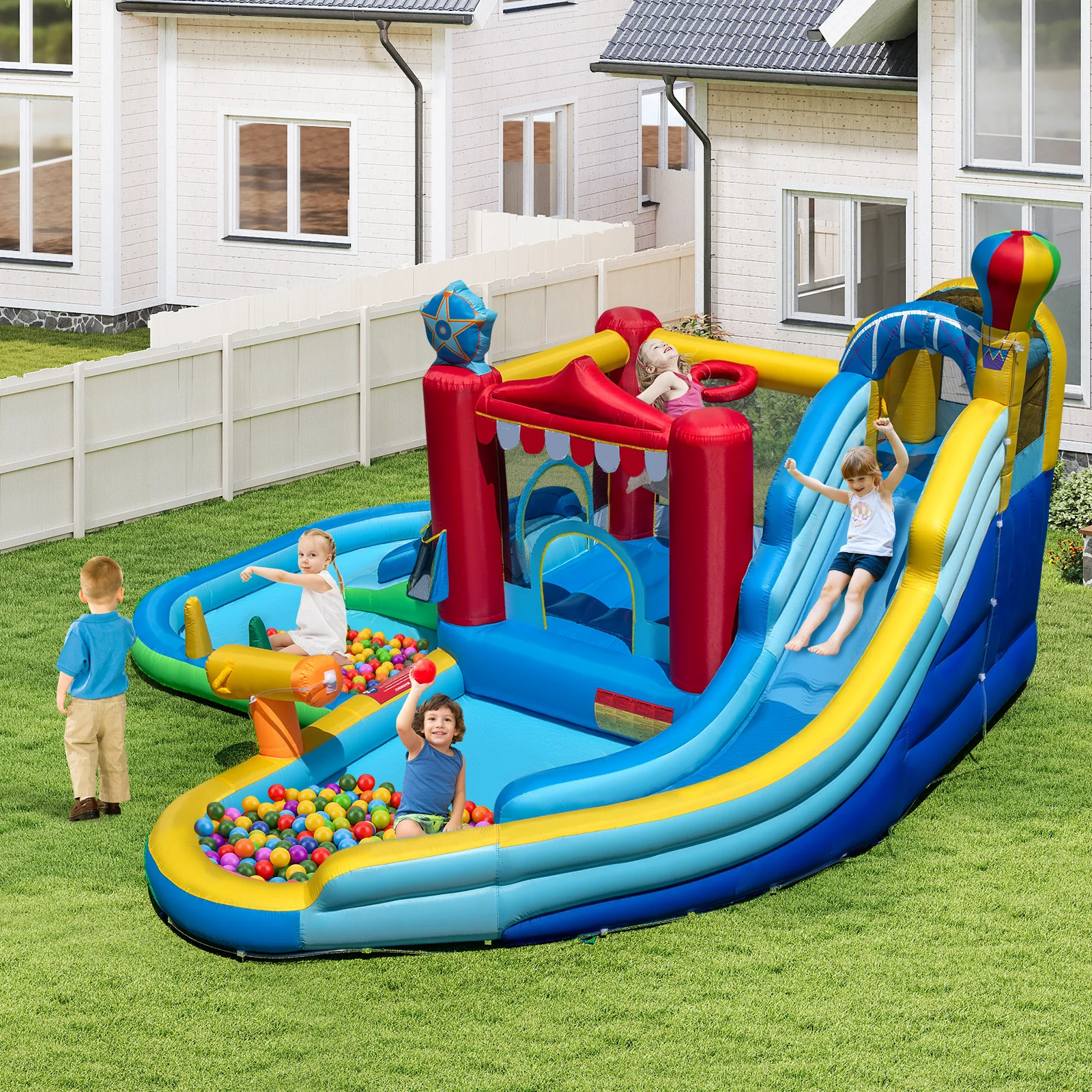 Inflatable Water Park Water Slide Wet Dry Combo Bounce House - Image 2