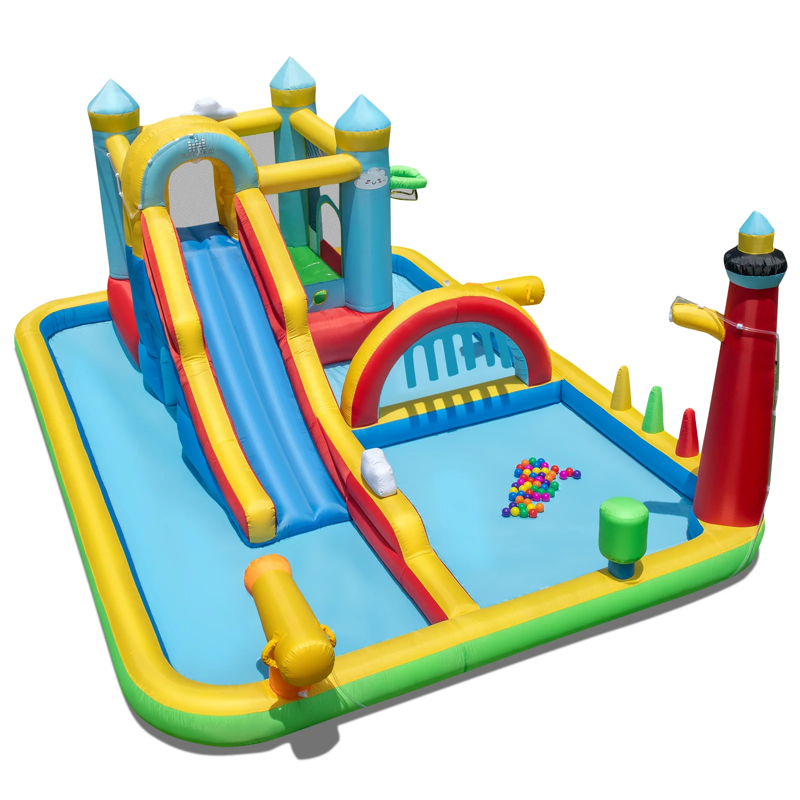 Inflatable Water Slide Giant Water Park with Long Slide Jumping Area - Image 6