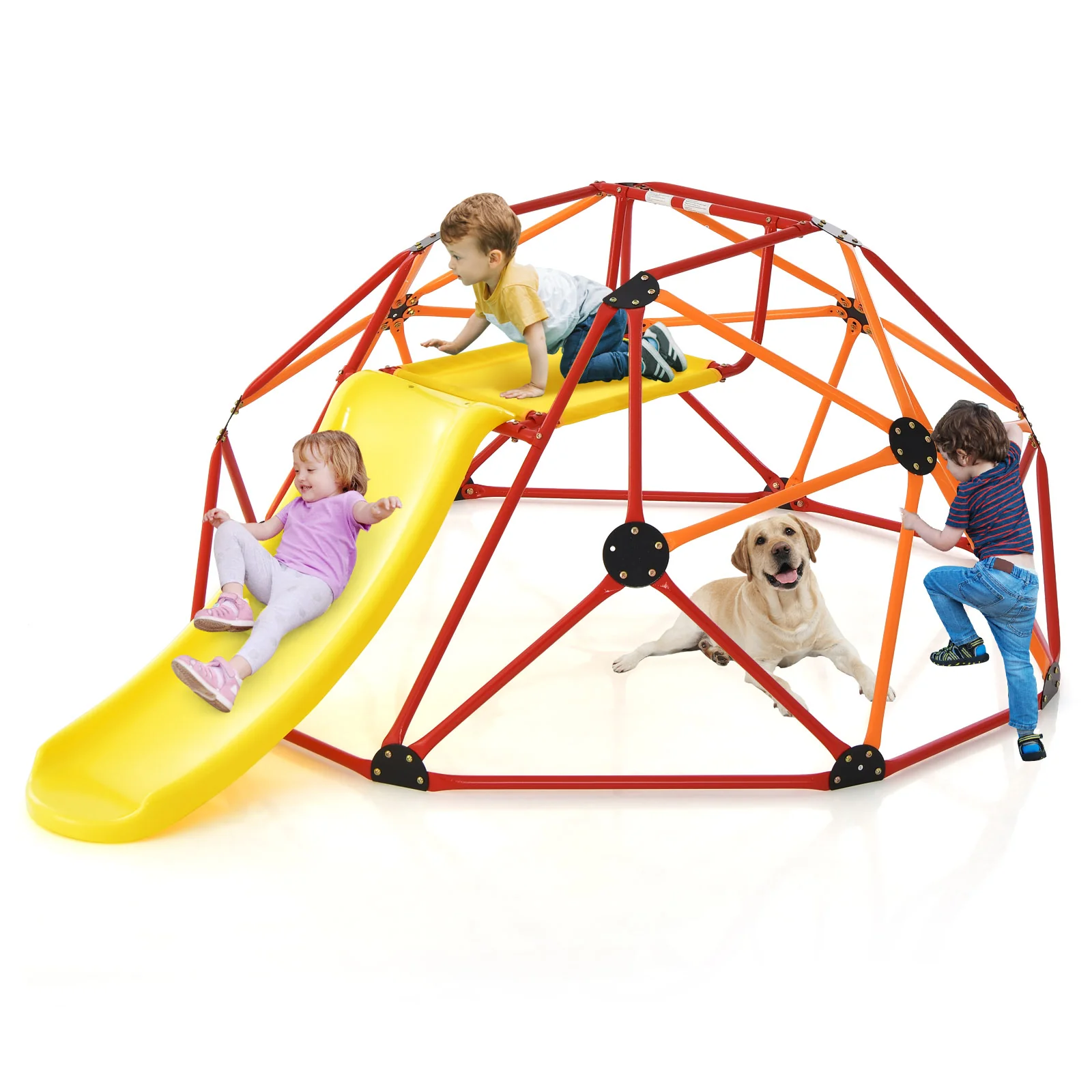 Kids Climbing Dome with Slide and Fabric Cushion for Garden Yard - Image 20