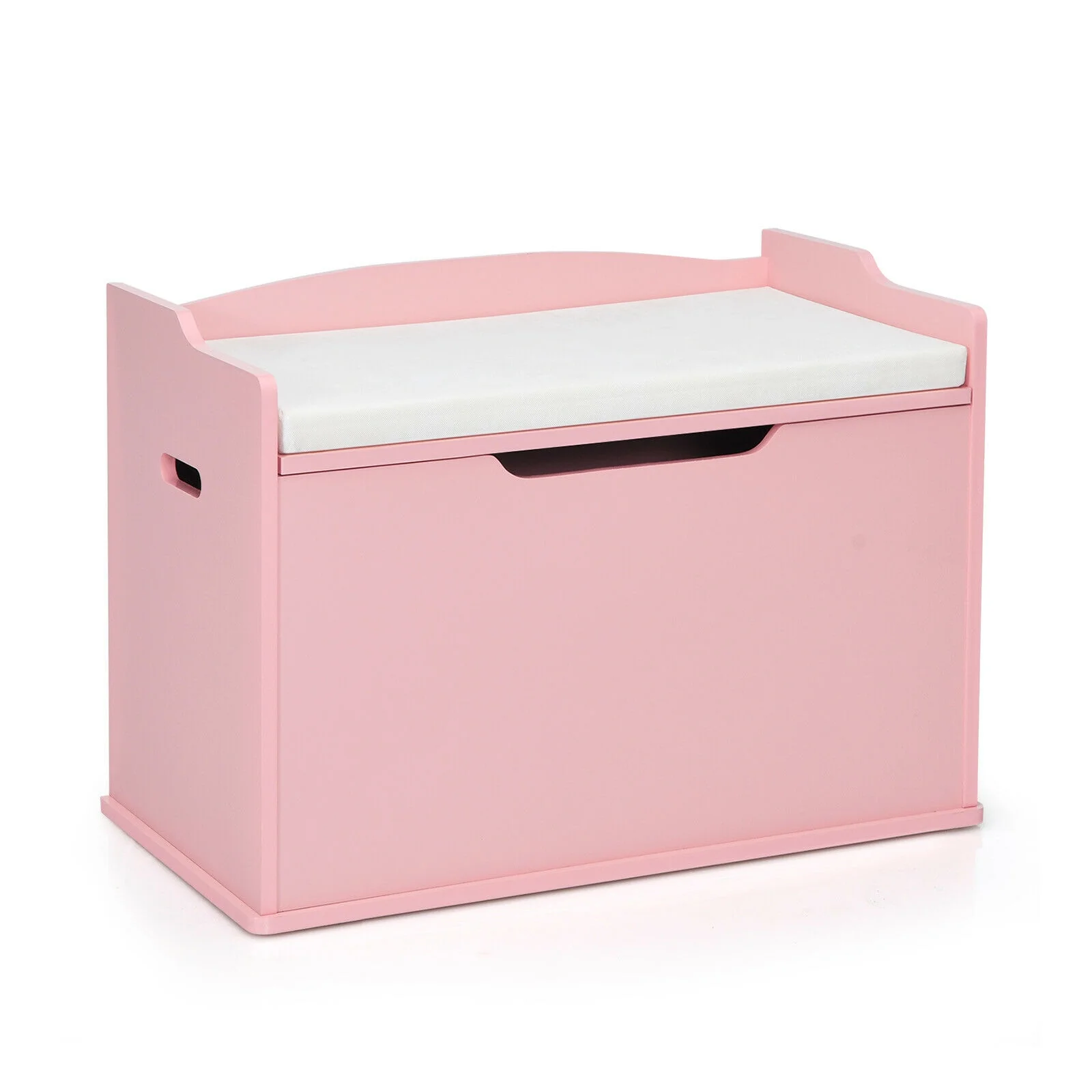 Kids Toy Wooden Flip-top Storage Box Chest Bench with Cushion Hinge - Image 26