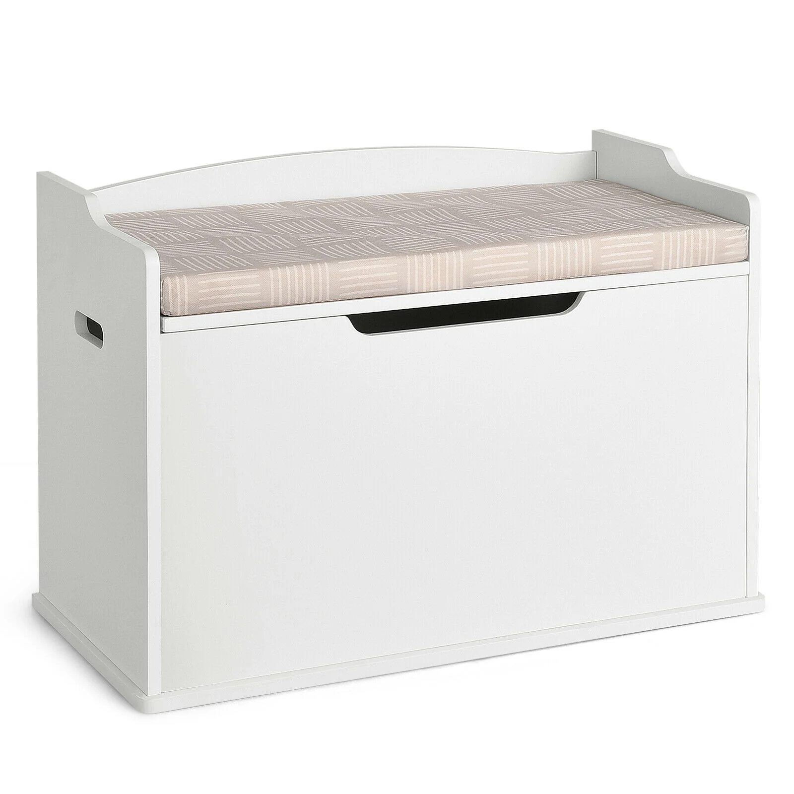Kids Toy Wooden Flip-top Storage Box Chest Bench with Cushion Hinge - Image 3