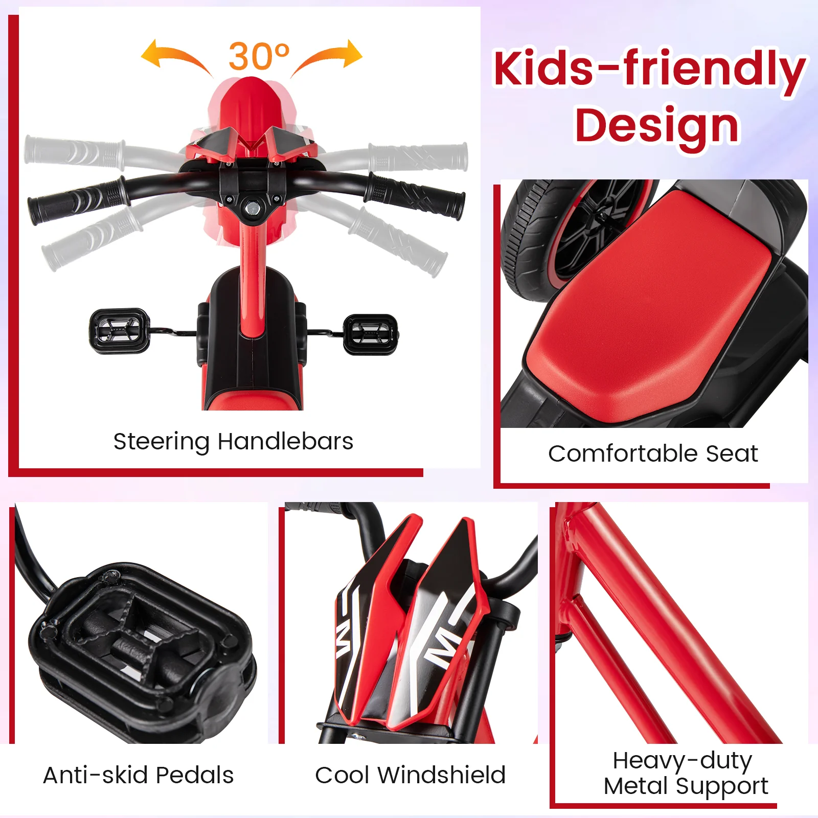 Kids Tricycle 3-Wheel Toddler Bike with Foot Pedals Forward Backward - Image 23